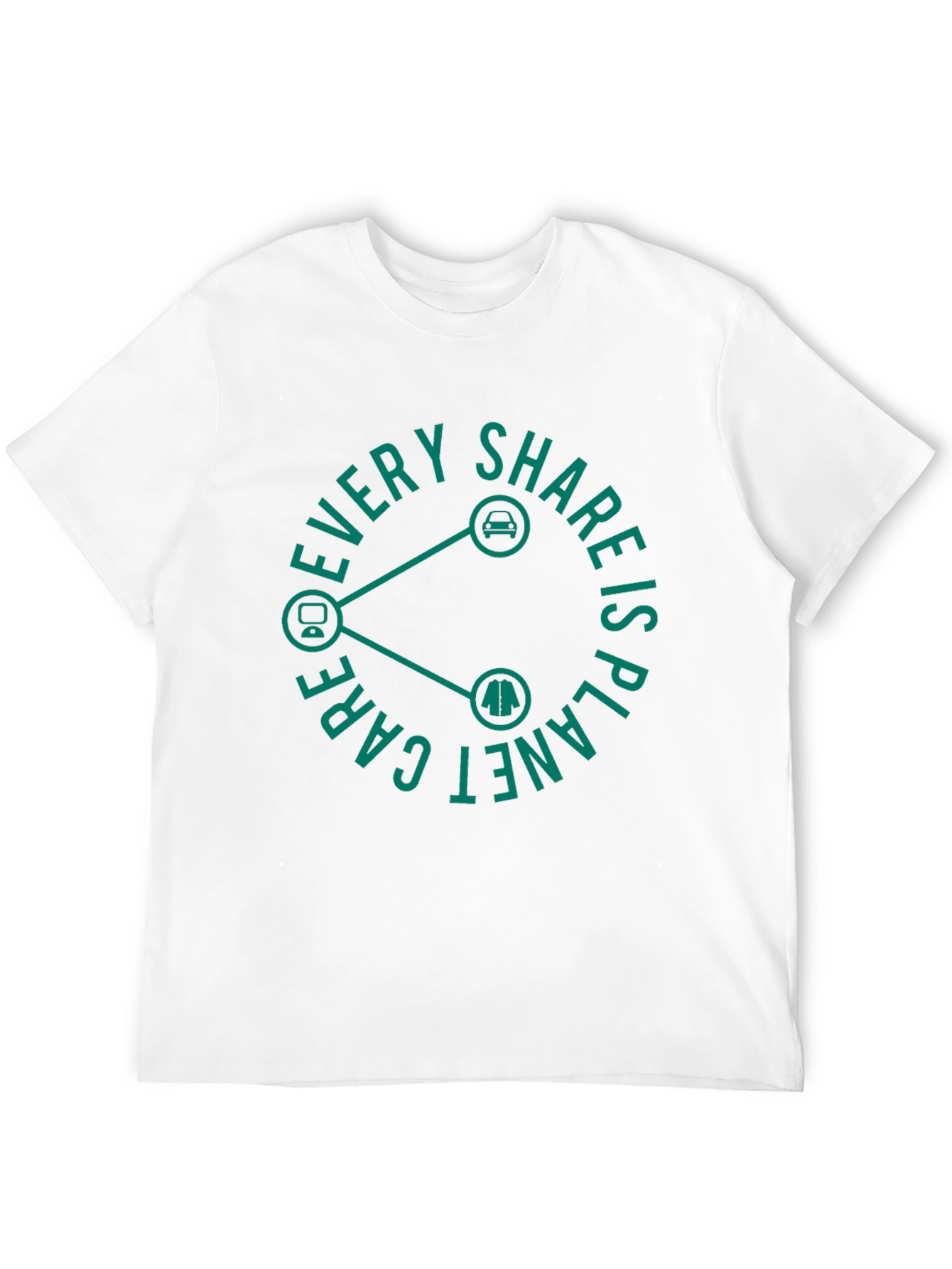 Black Eco-Friendly "Every Share is Planet Care" Black T-Shirt view 12