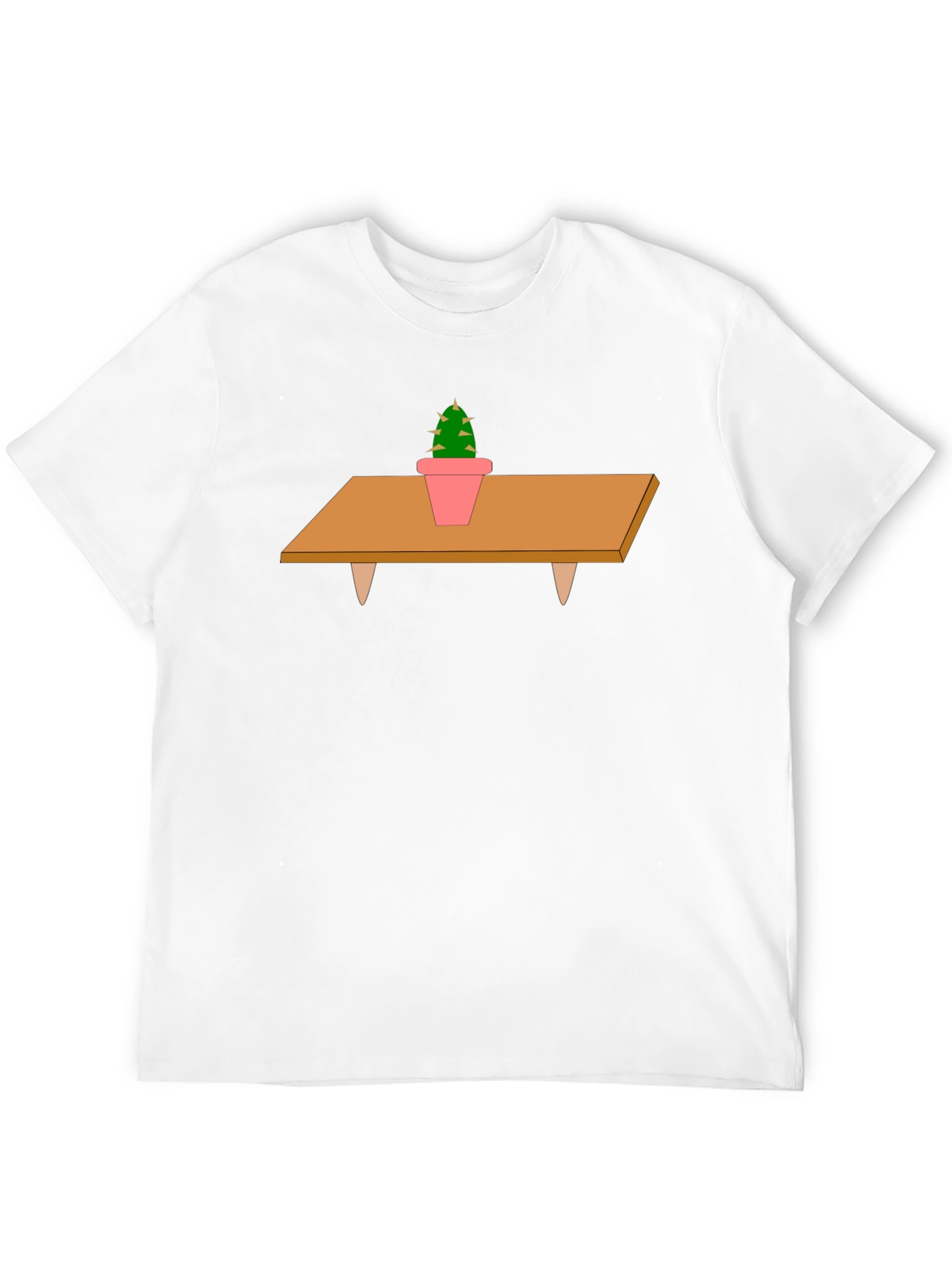 Black Cactus on Table Graphic T-Shirt - Unique Print Tee view 12