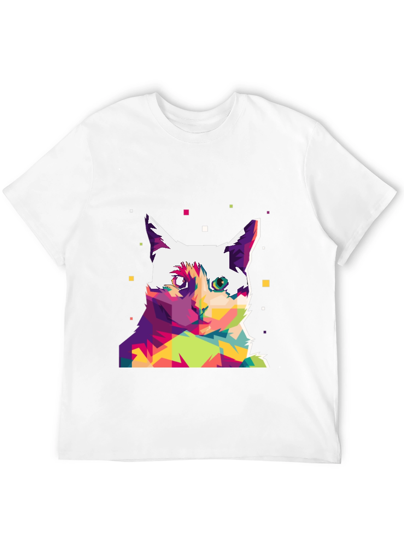 Black Abstract Cat Art Graphic Tee view 12