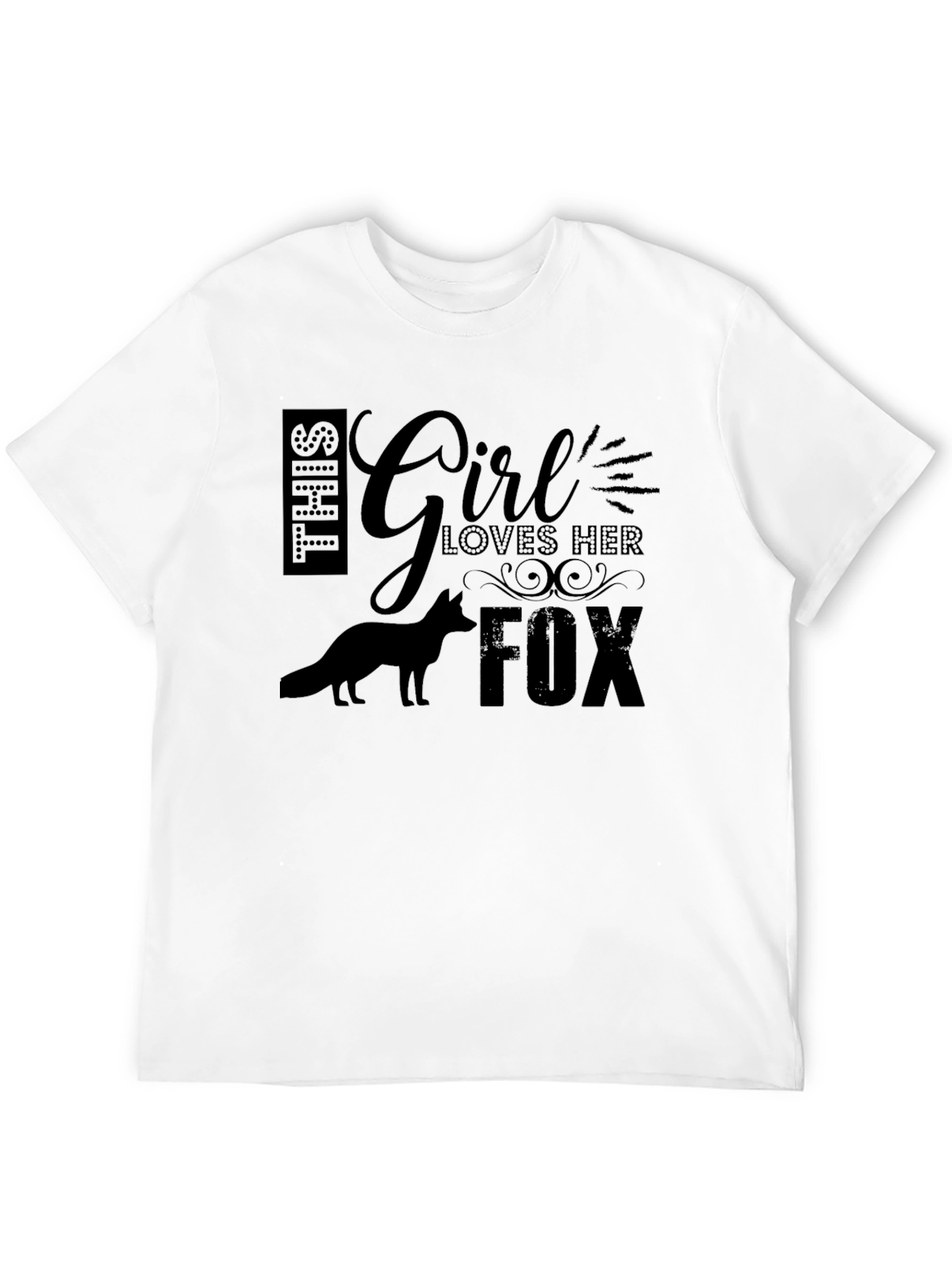 Black Girl Loves Her Fox Black T-Shirt view 12