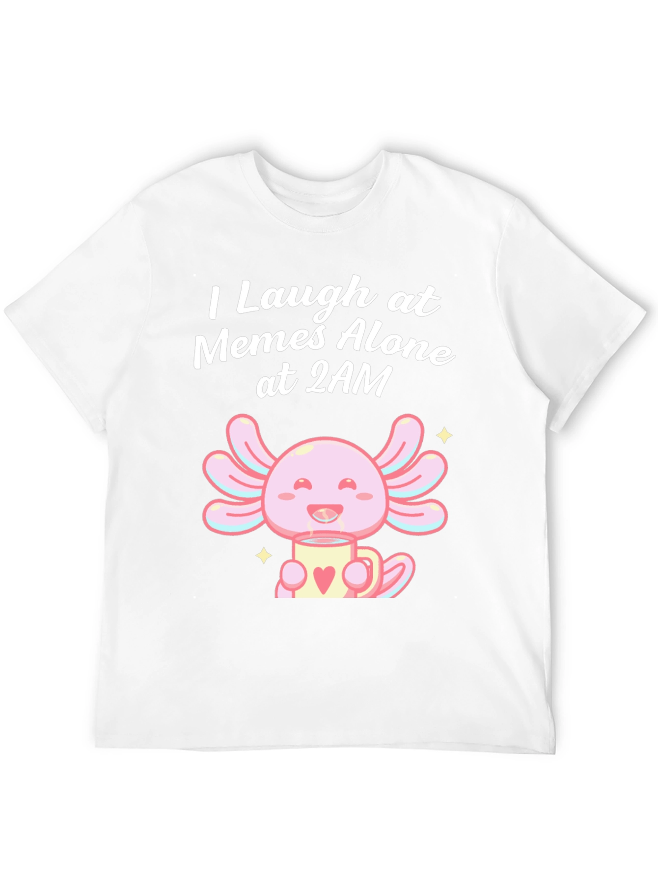 Black I Laugh at Memes Axolotl T-Shirt view 12