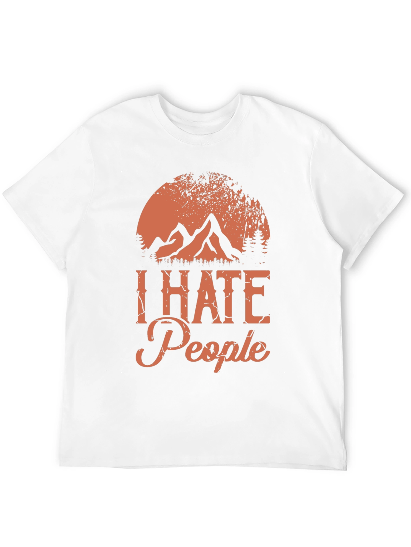 Black I Hate People Graphic Tee - Mountain Sunset Design view 12