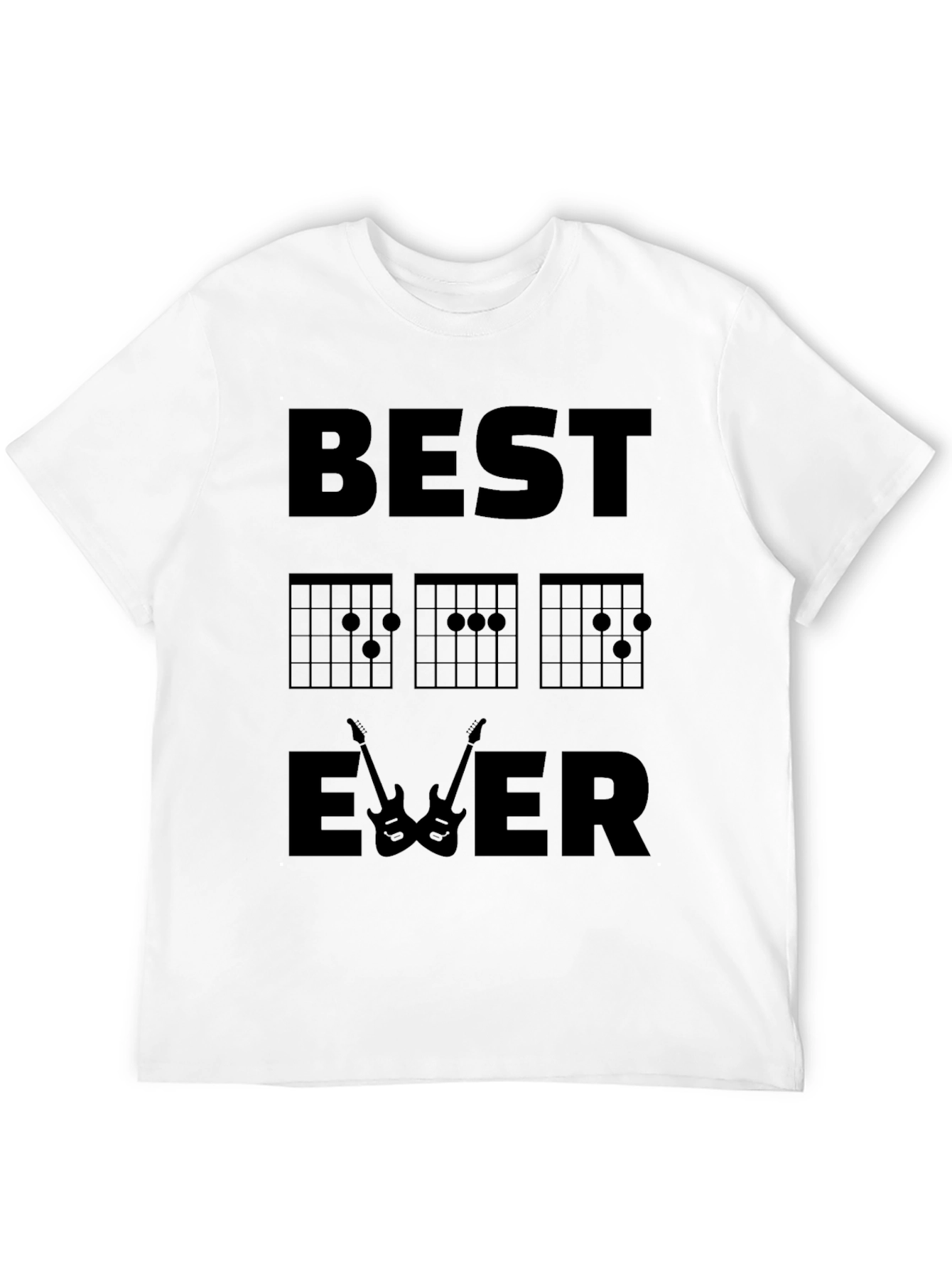 Black Best Guitar Chords Ever T-Shirt view 12