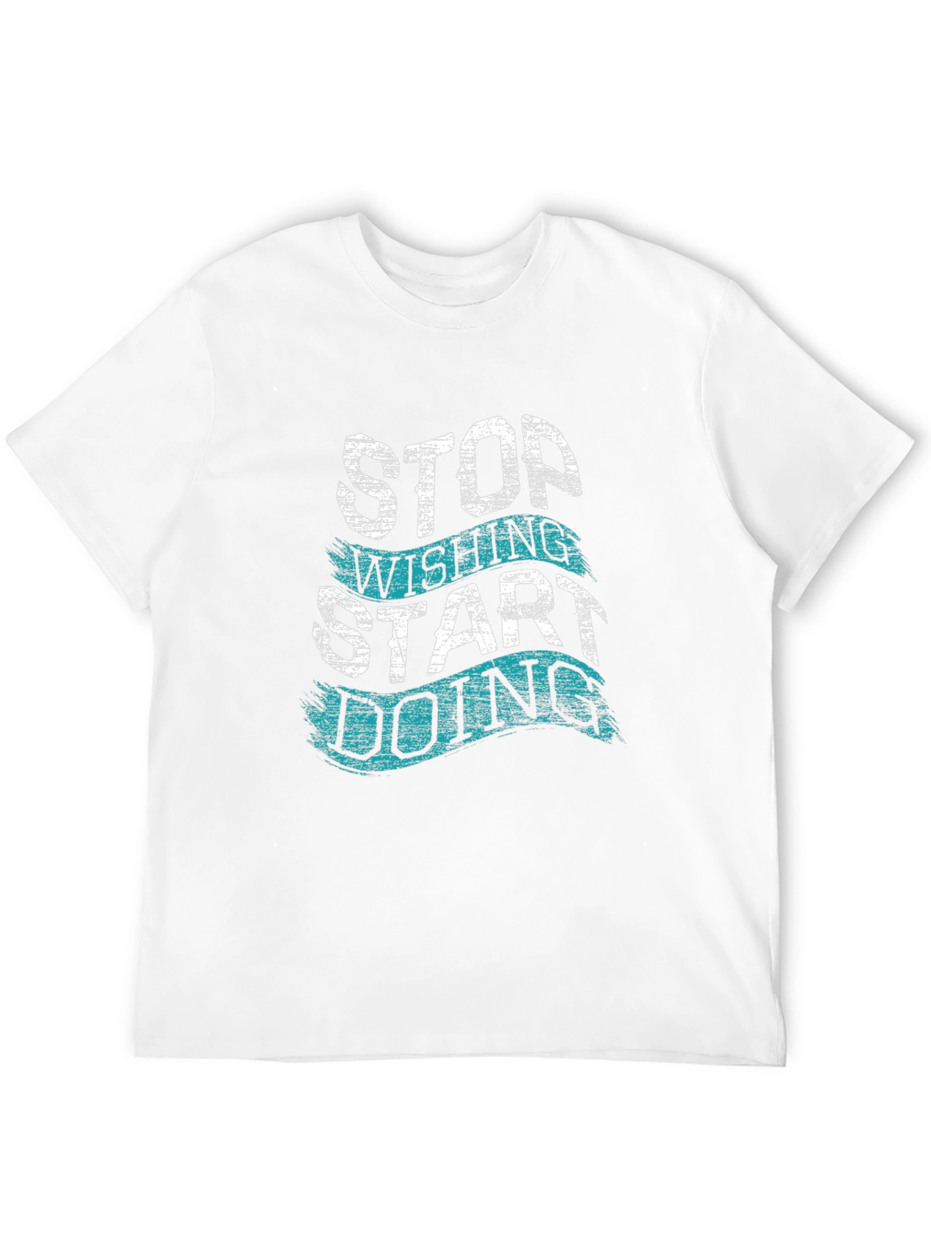 Black Motivational T-Shirt - Stop Wishing, Start Doing view 12