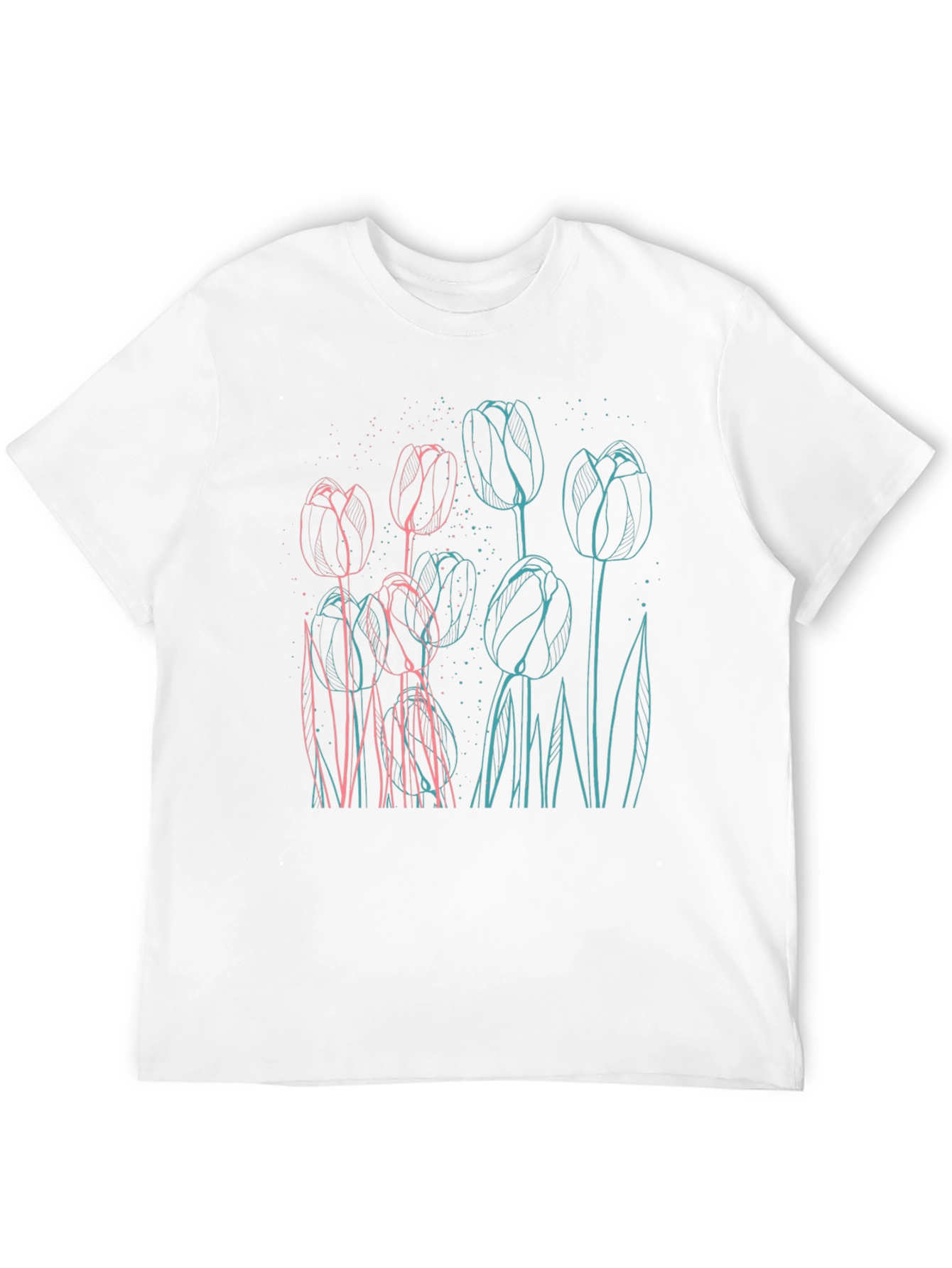 Black Floral Outline Graphic Tee - Modern Style view 12