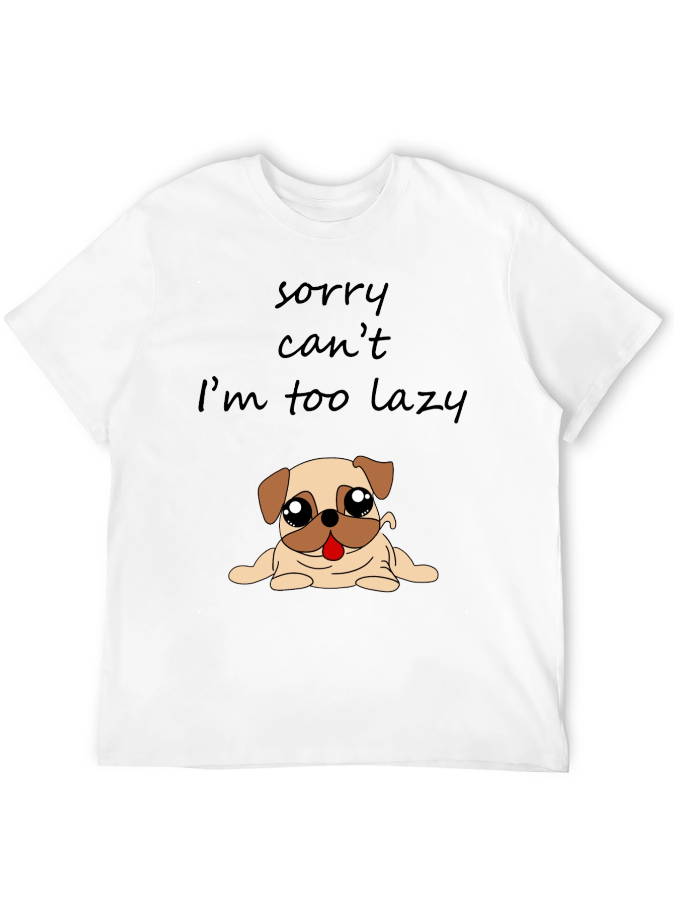 Black Lazy Pug Graphic T-Shirt - Funny Dog Lover Tee view 12
