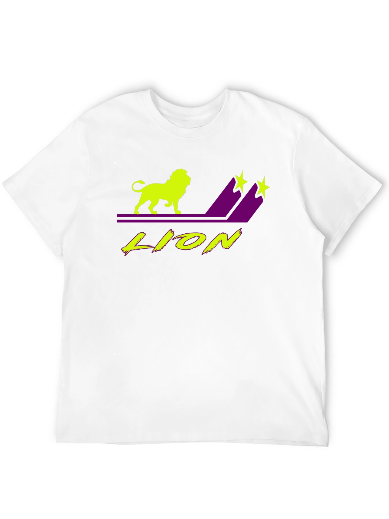 Black Lion Graphic T-Shirt - Black Tee with Neon Design view 12