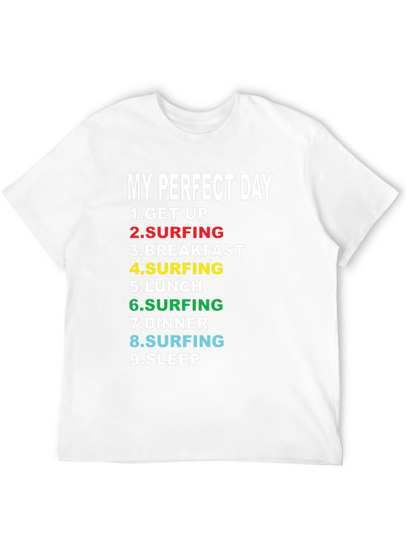Black My Perfect Day Surfing T-Shirt - Black Cotton Tee view 12