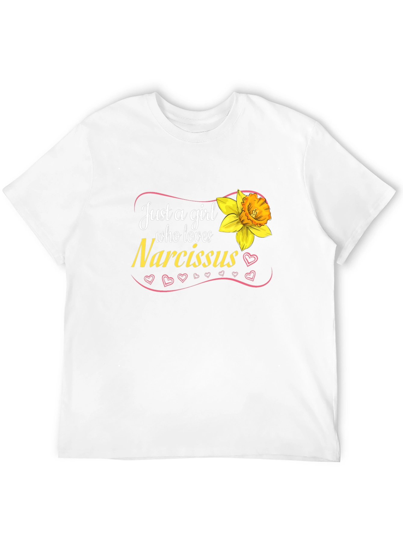 Black Narcissus Flower Girl's T-Shirt - Cute Floral Tee view 12