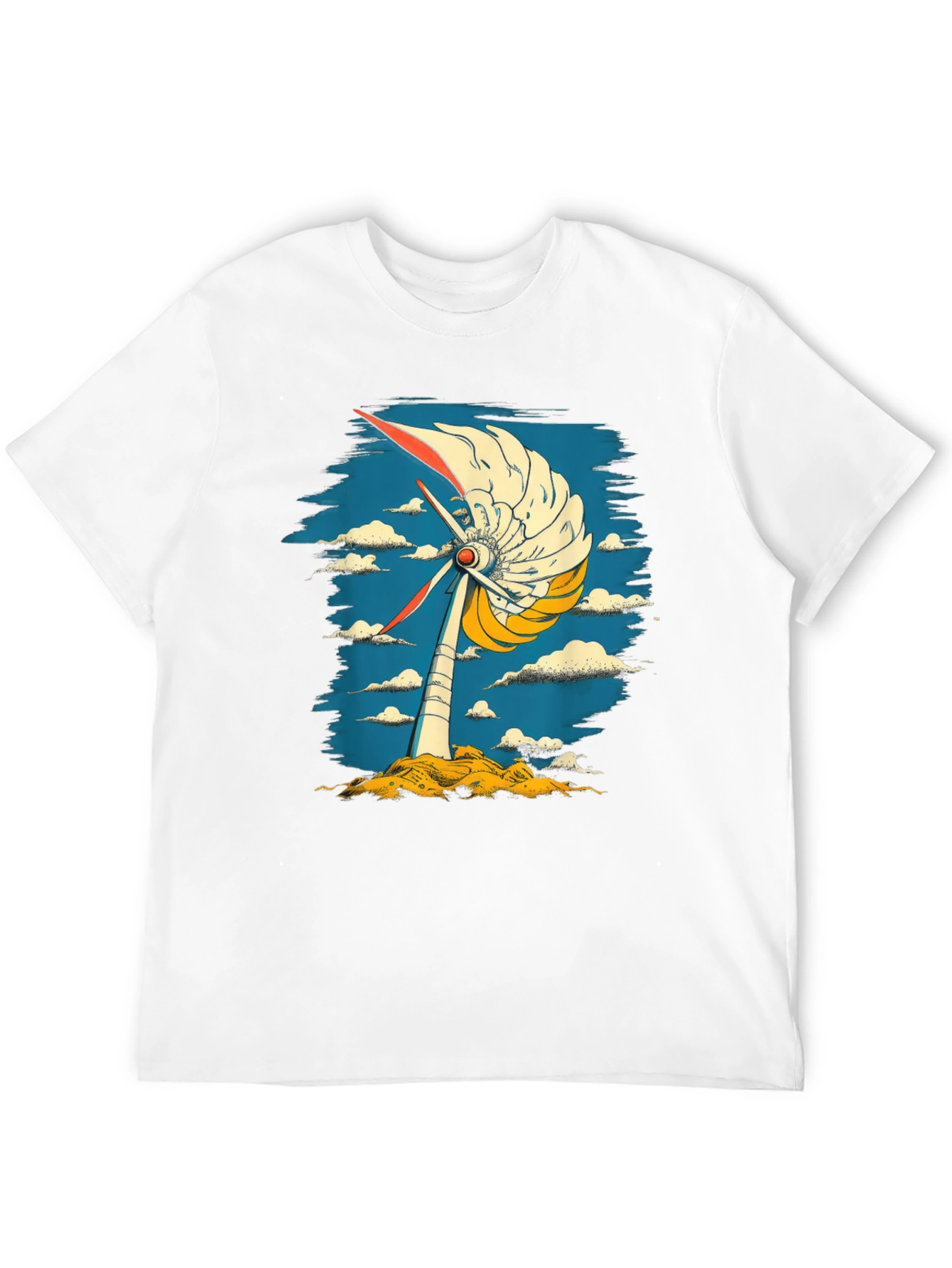 Black Abstract Windmill Graphic Tee - Modern Art Style view 12