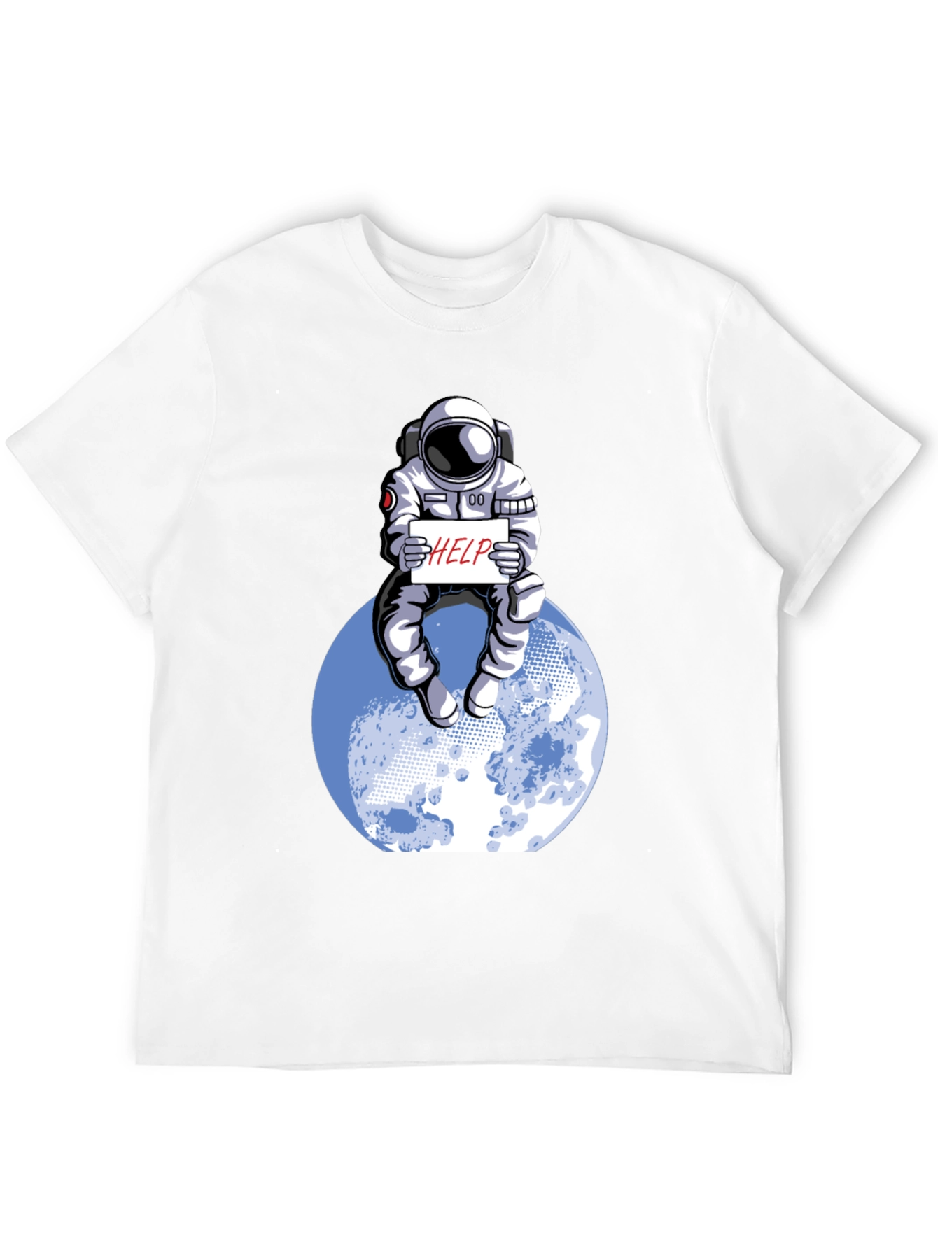 Black Astronaut 'Help' Graphic Tee - Space Humor T-Shirt view 12