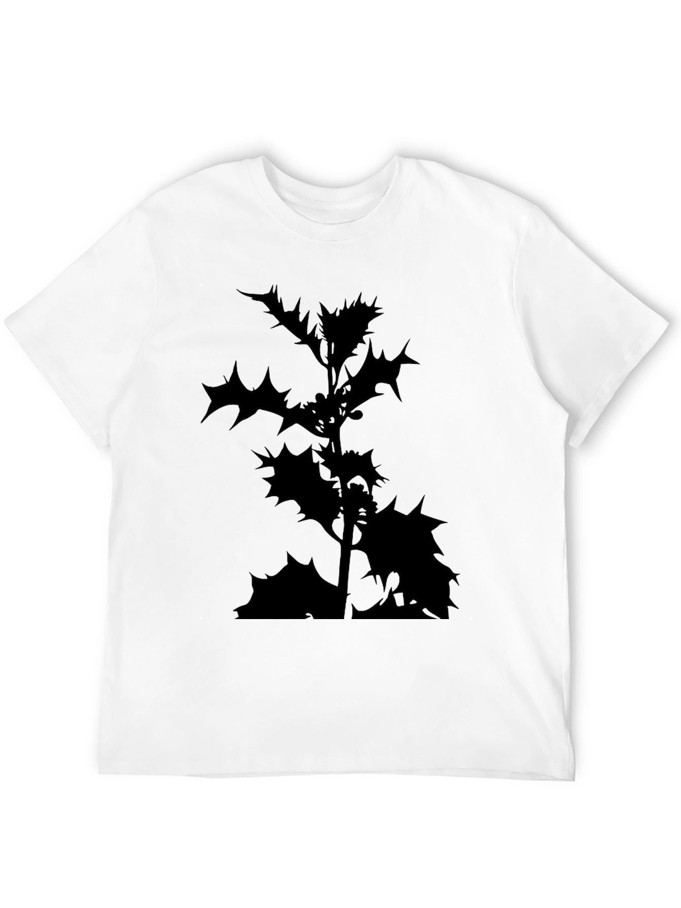 Black Black T-Shirt with Holly Silhouette view 12