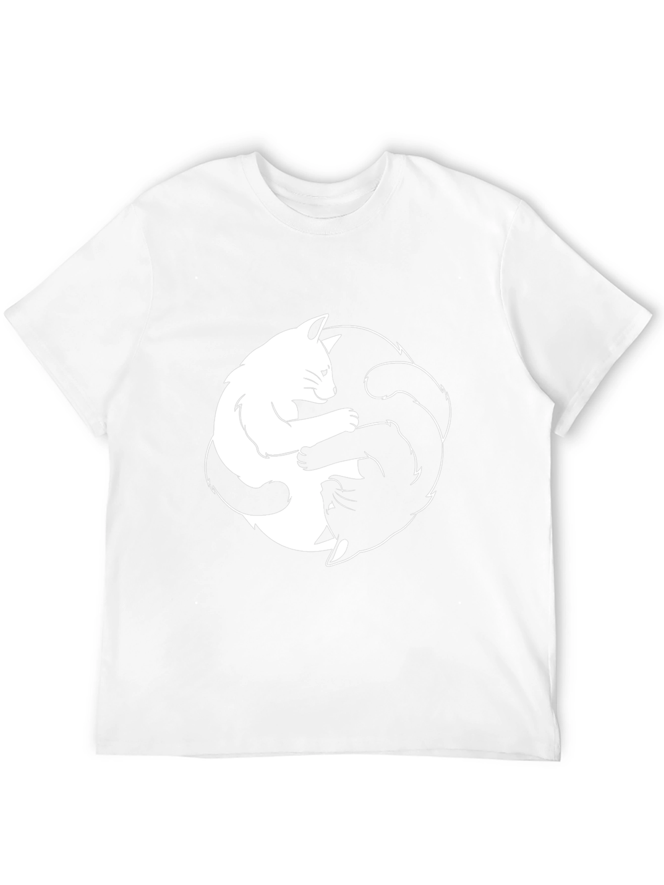 Black Yin Yang Cats Black T-Shirt - Balance & Harmony view 12