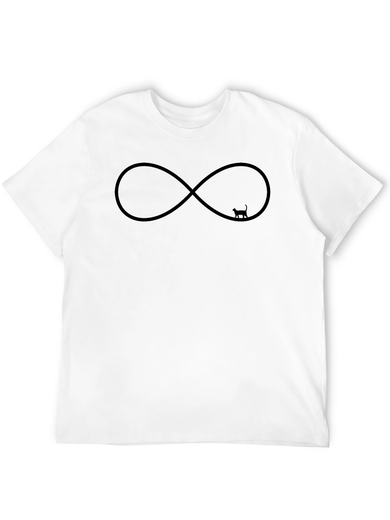 Black Infinity Cat Tee - Stylish Black Cotton T-Shirt view 12