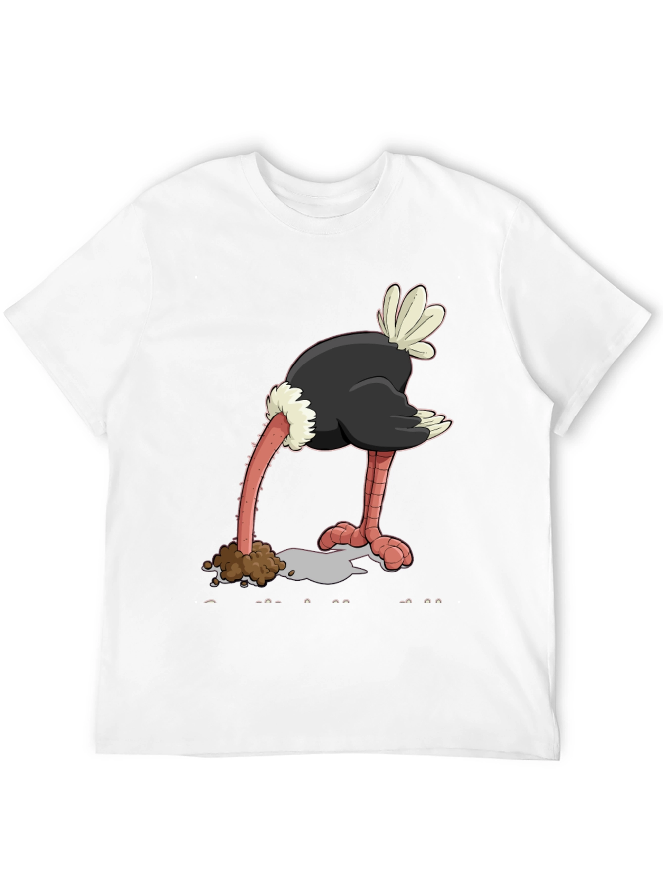 Black Ostrich Head in Sand Graphic Tee view 12