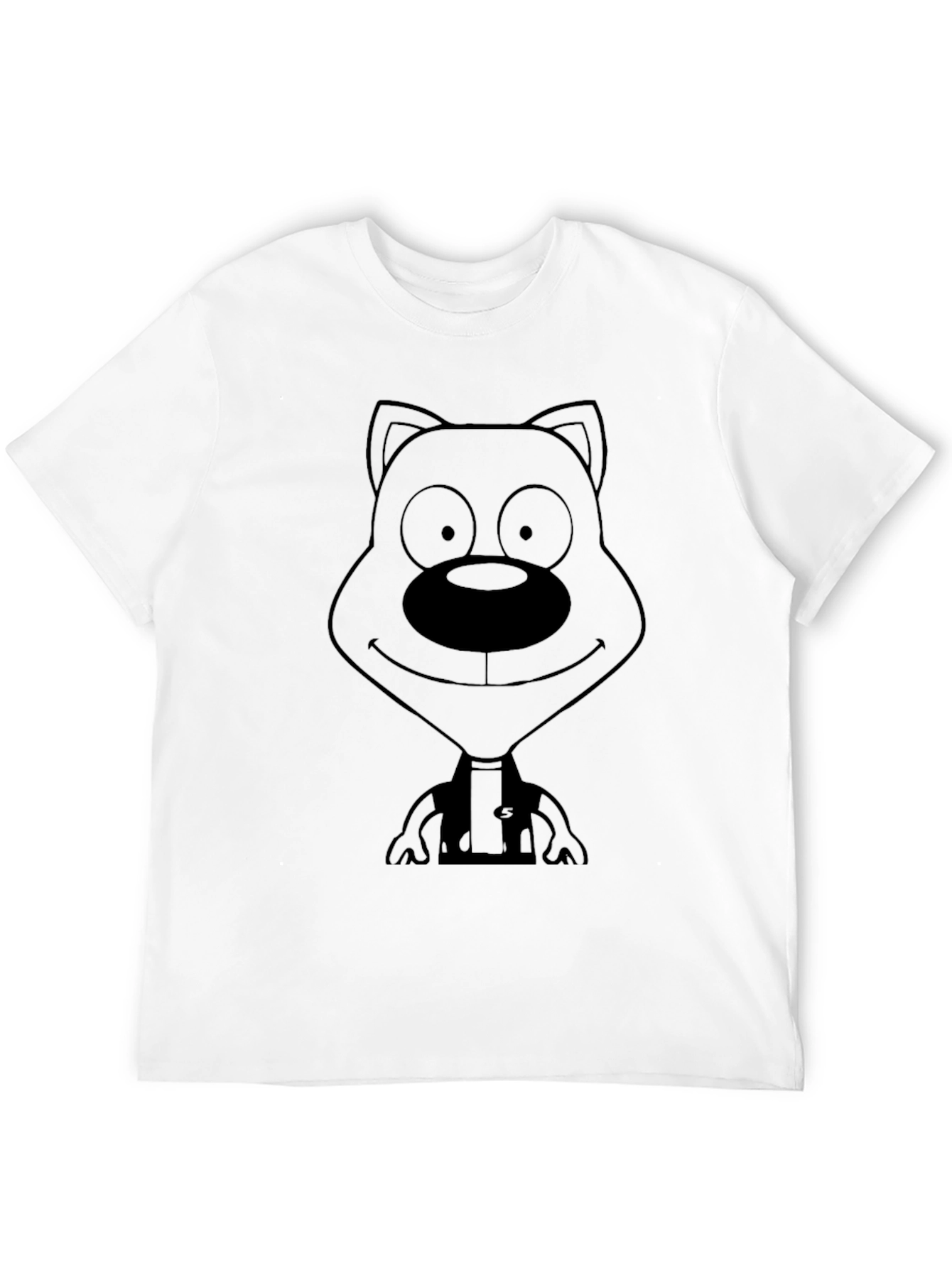 Black Cartoon Dog Graphic Black T-Shirt view 12
