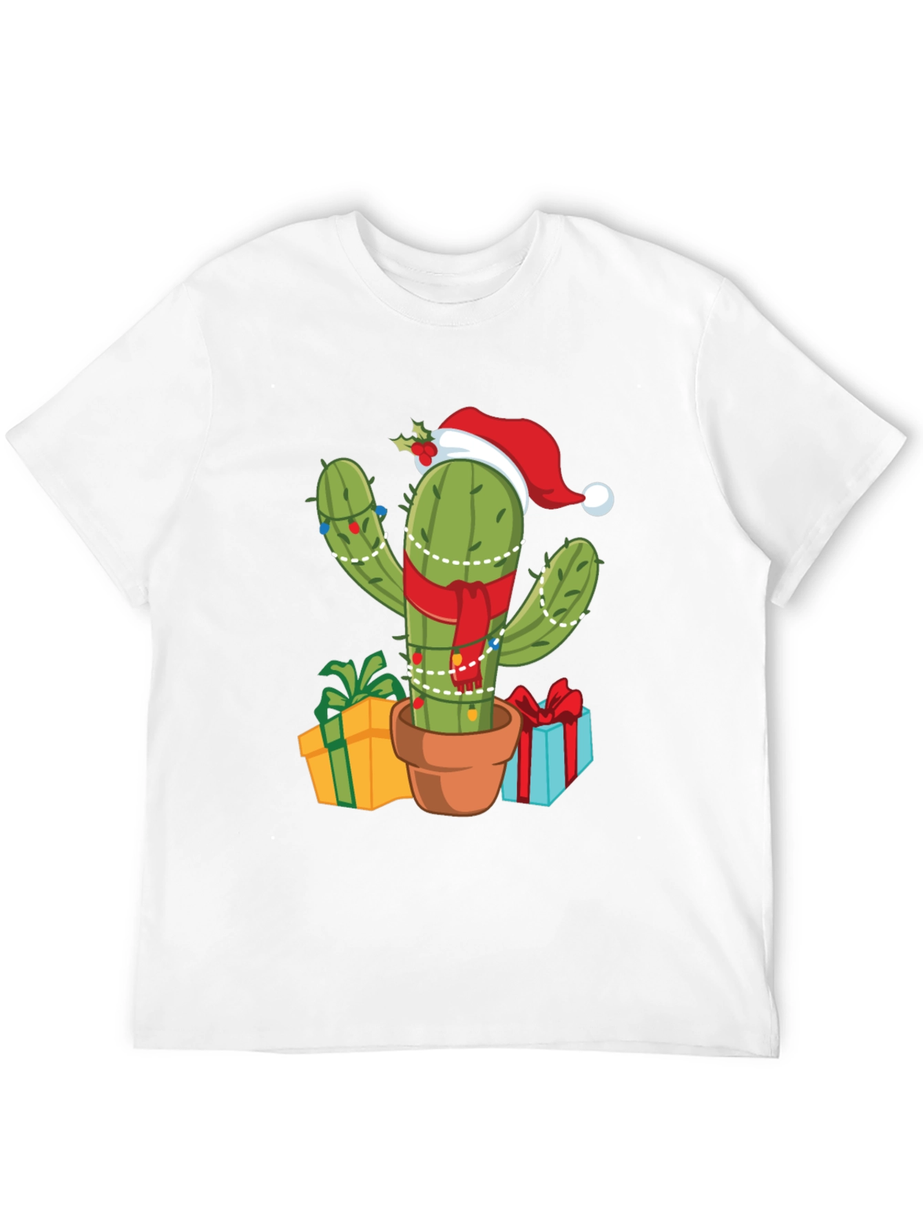 Black Festive Cactus Tee - Holiday Style! view 12