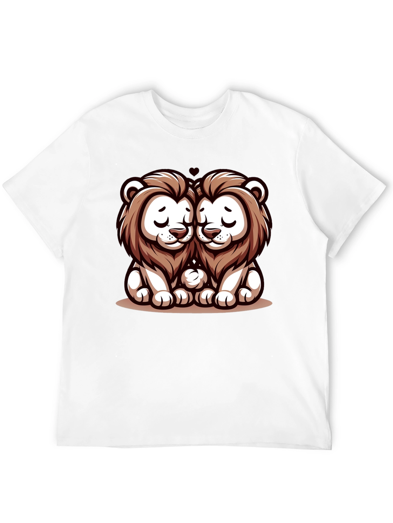 Black Cute Lion Love T-Shirt view 12