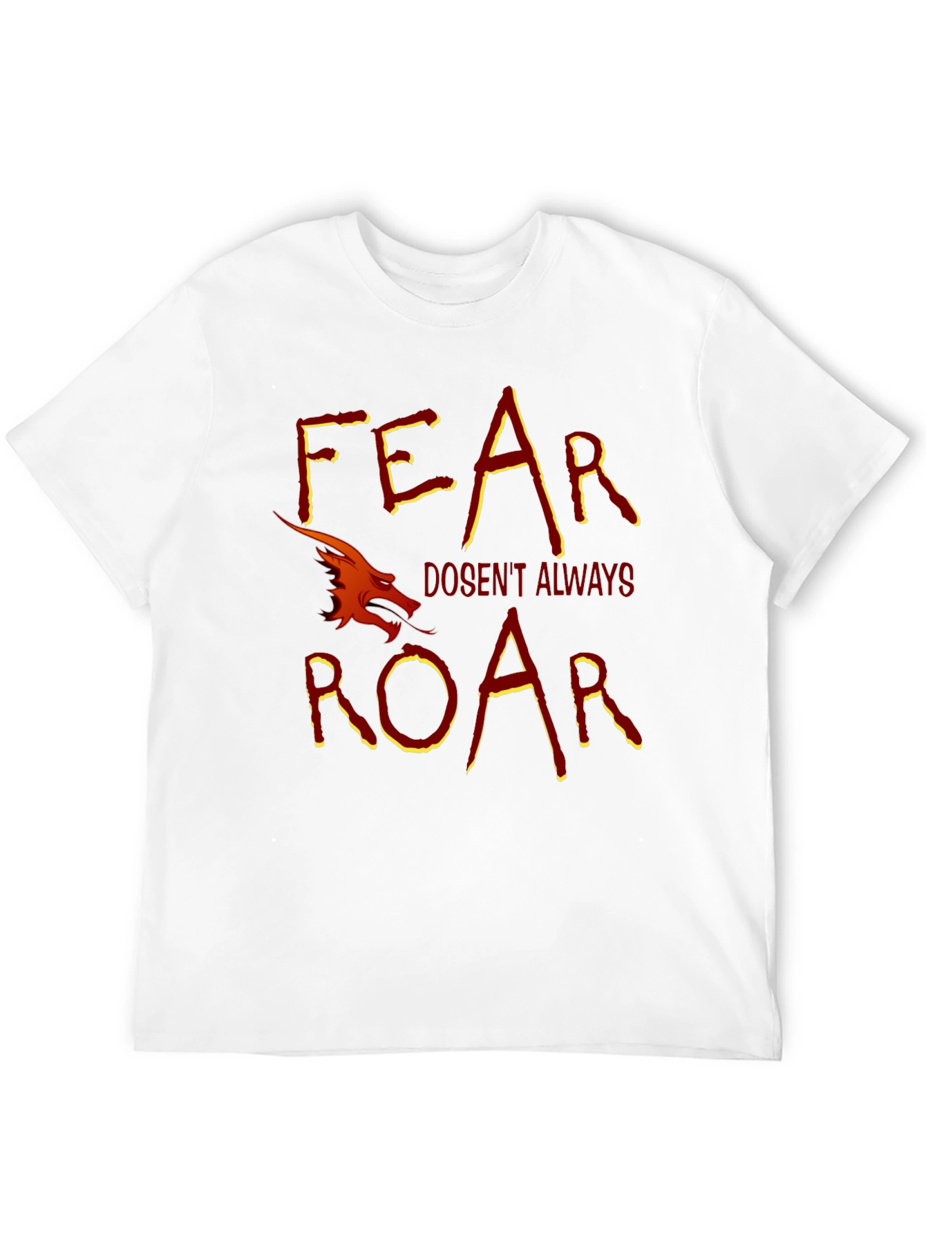 Black Fear Doesn't Always Roar Dragon Graphic T-Shirt view 12