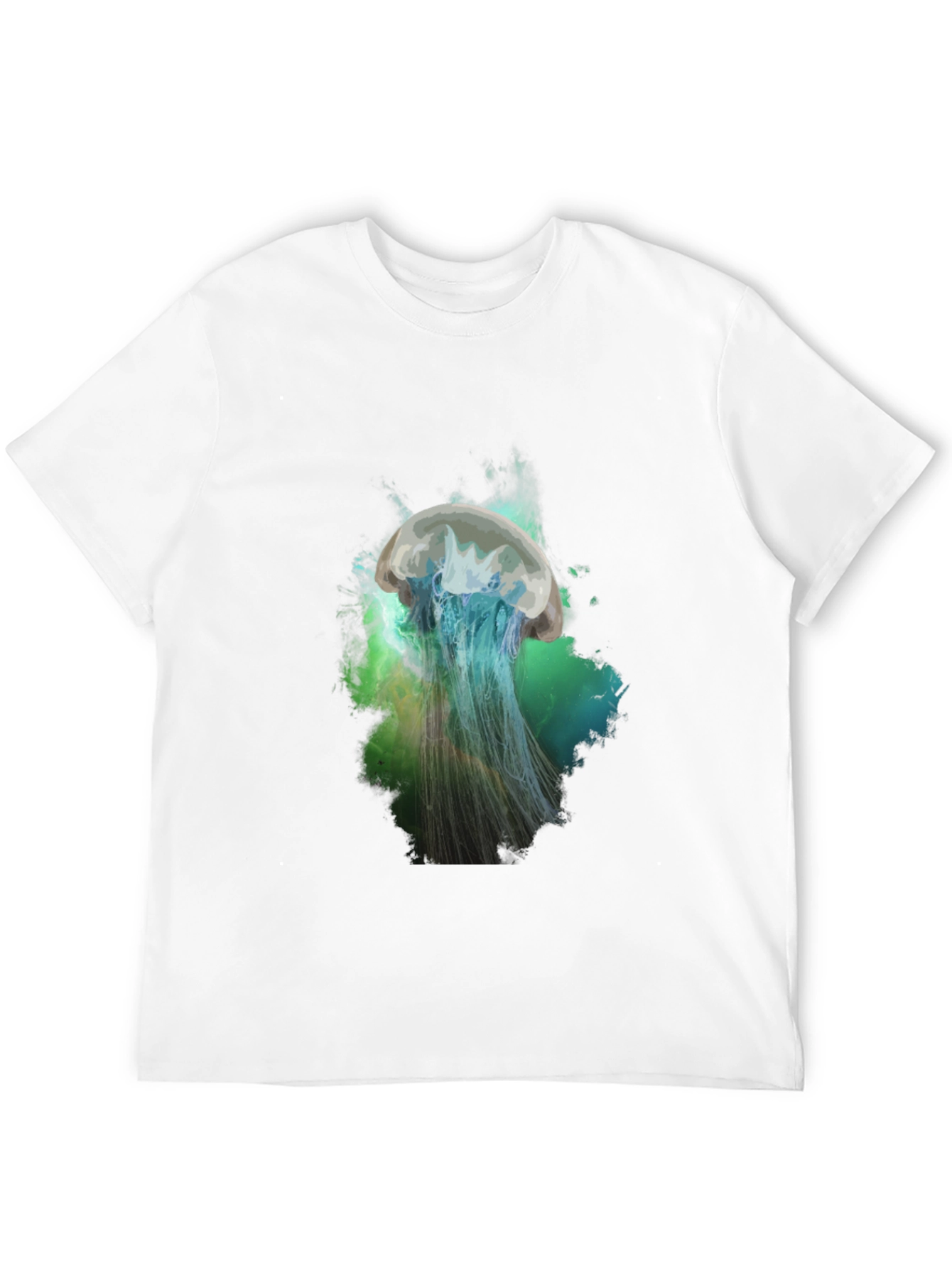 Black Jellyfish Graphic Print T-Shirt - Black view 12