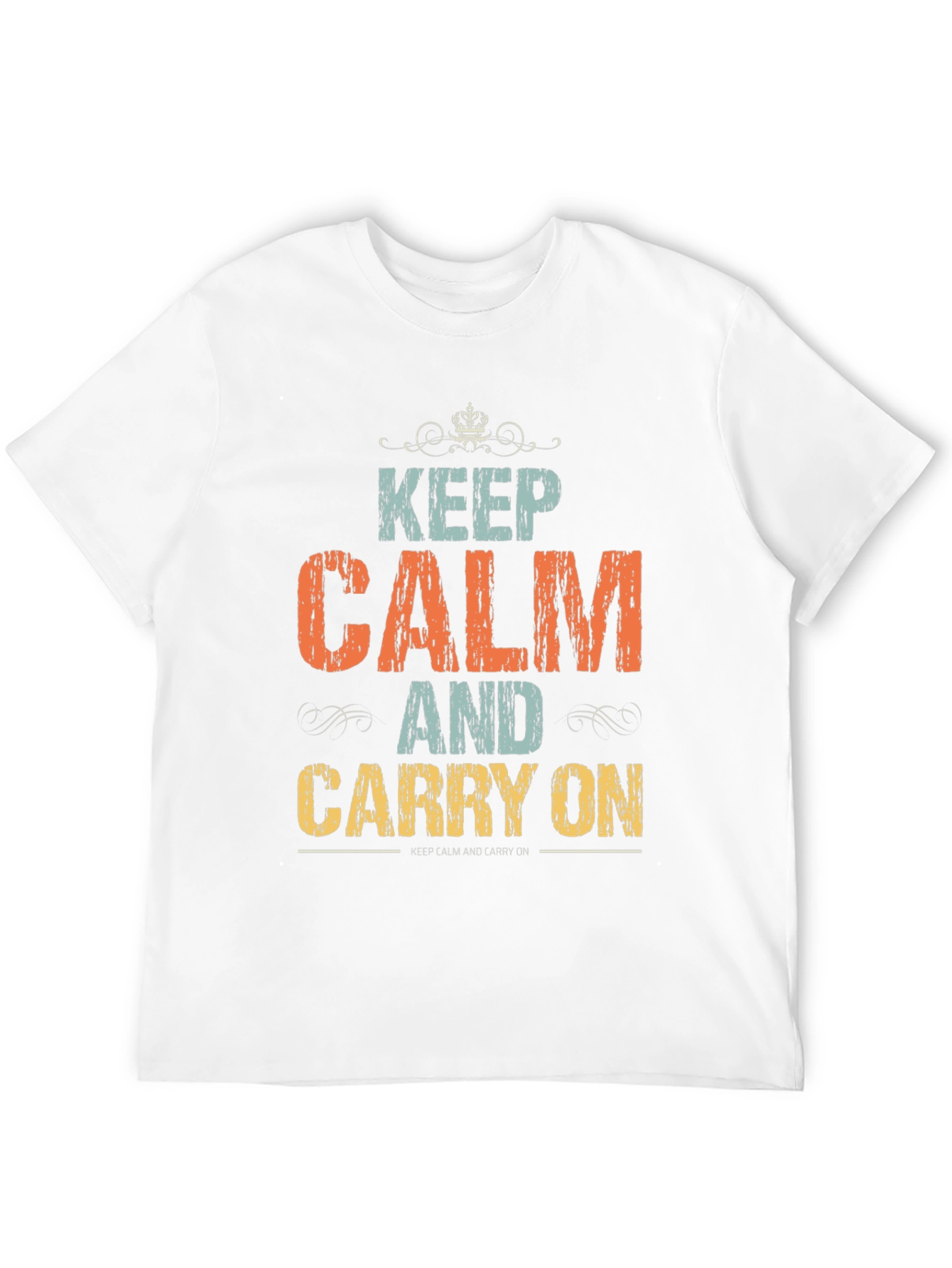 Black Keep Calm T-Shirt:  Vintage Style Graphic Tee view 12