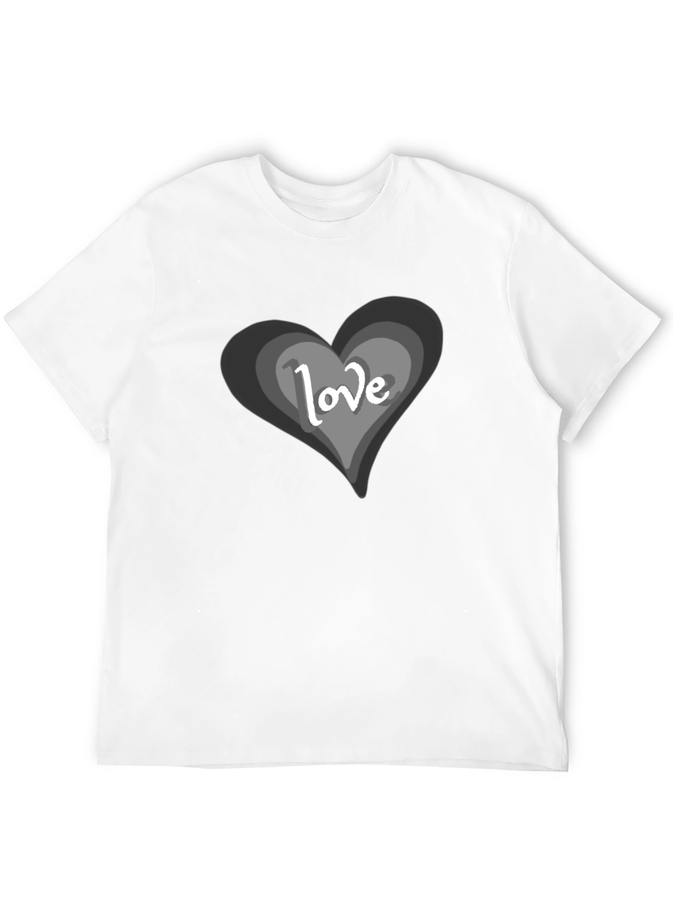 Black Love Heart Graphic Black T-Shirt view 12