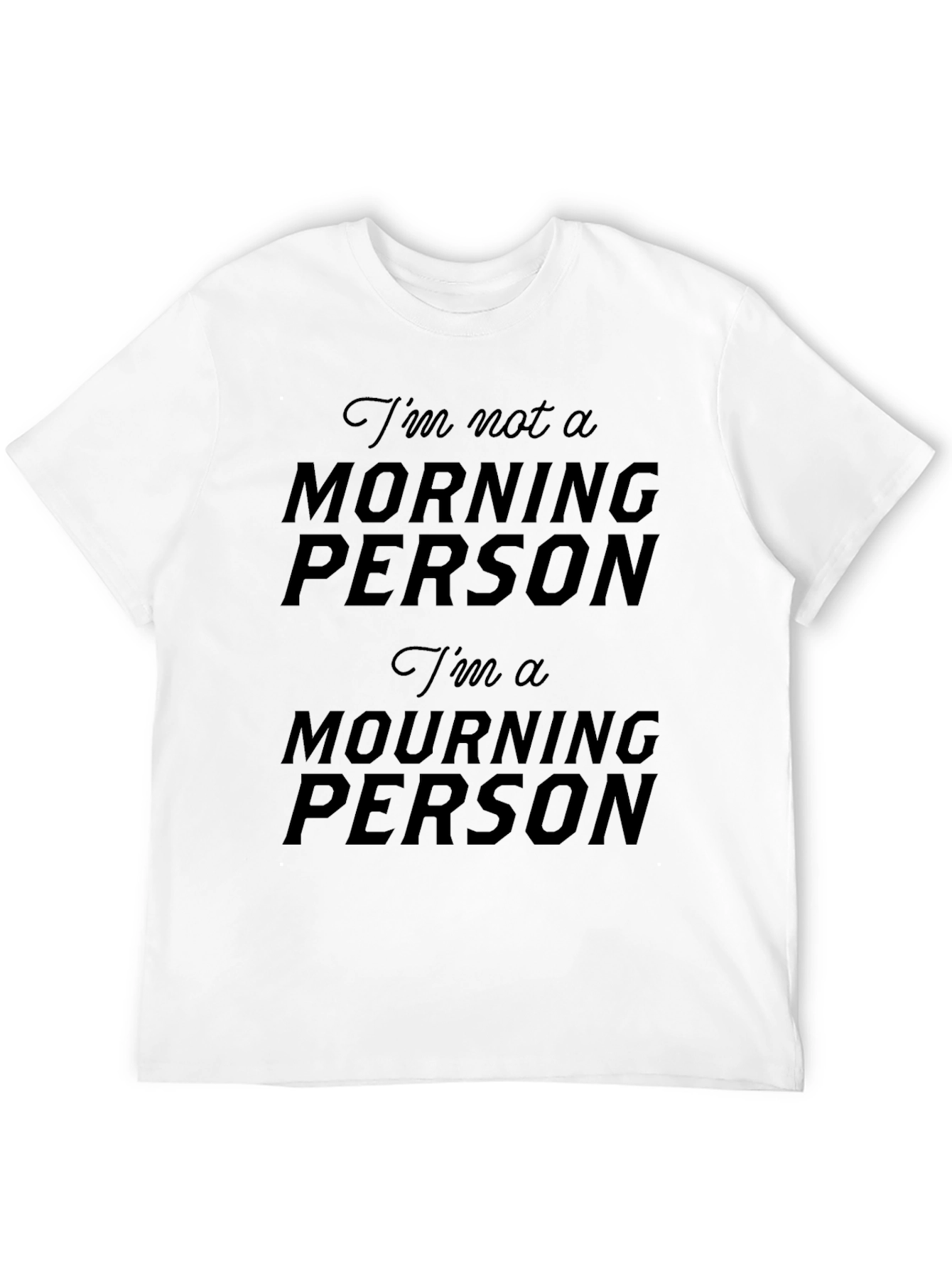 Black Funny "Mourning Person" Graphic T-Shirt - Black view 12