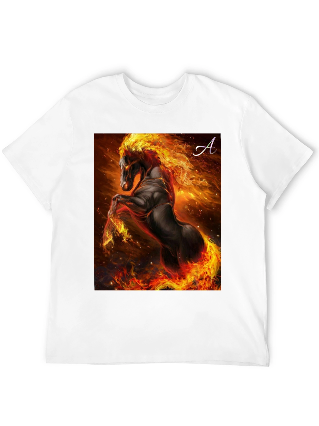 Black Fiery Horse Graphic T-Shirt - Black view 12