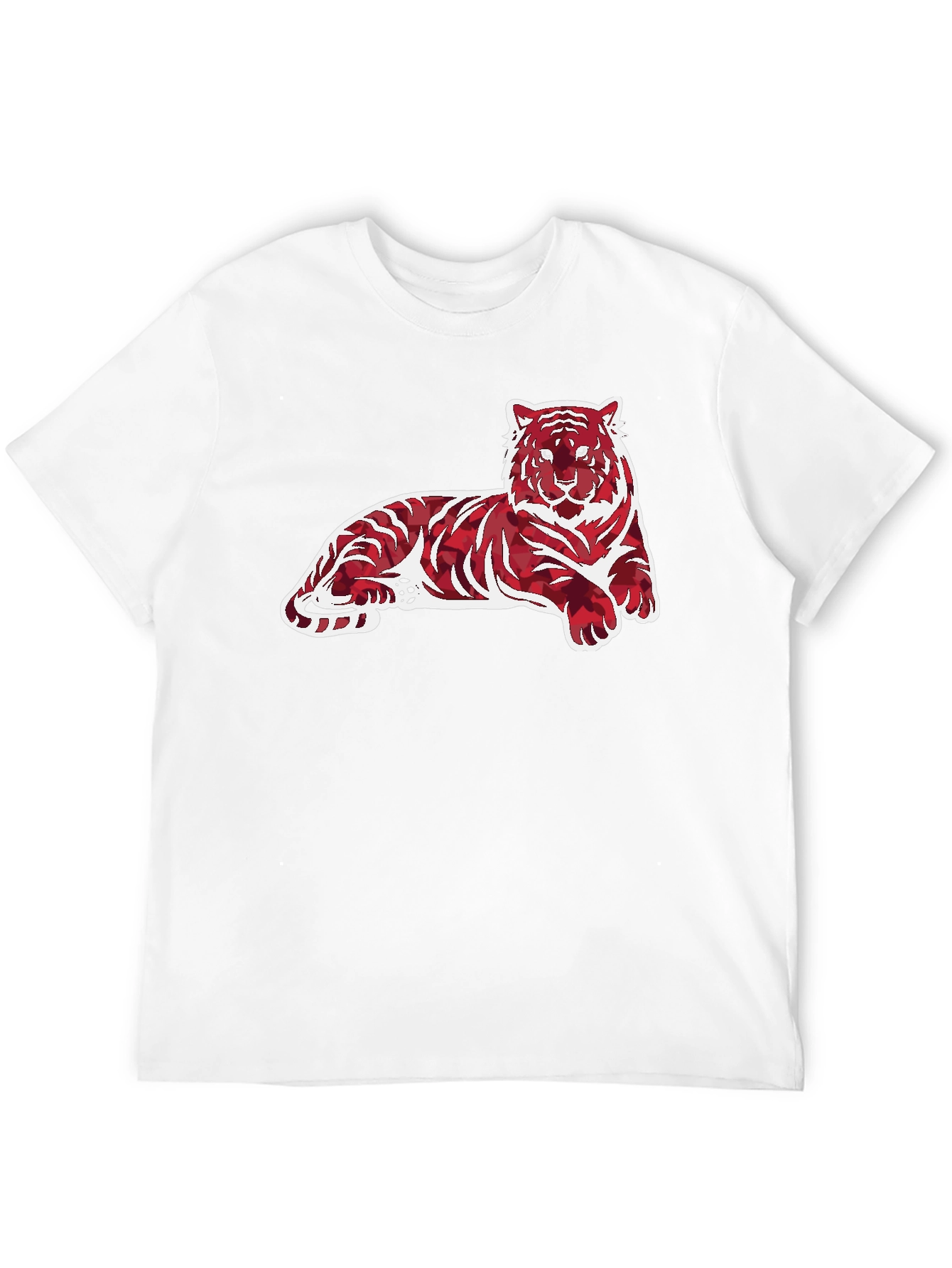 Black Tiger Print Graphic Tee - Men's Casual Wear view 12