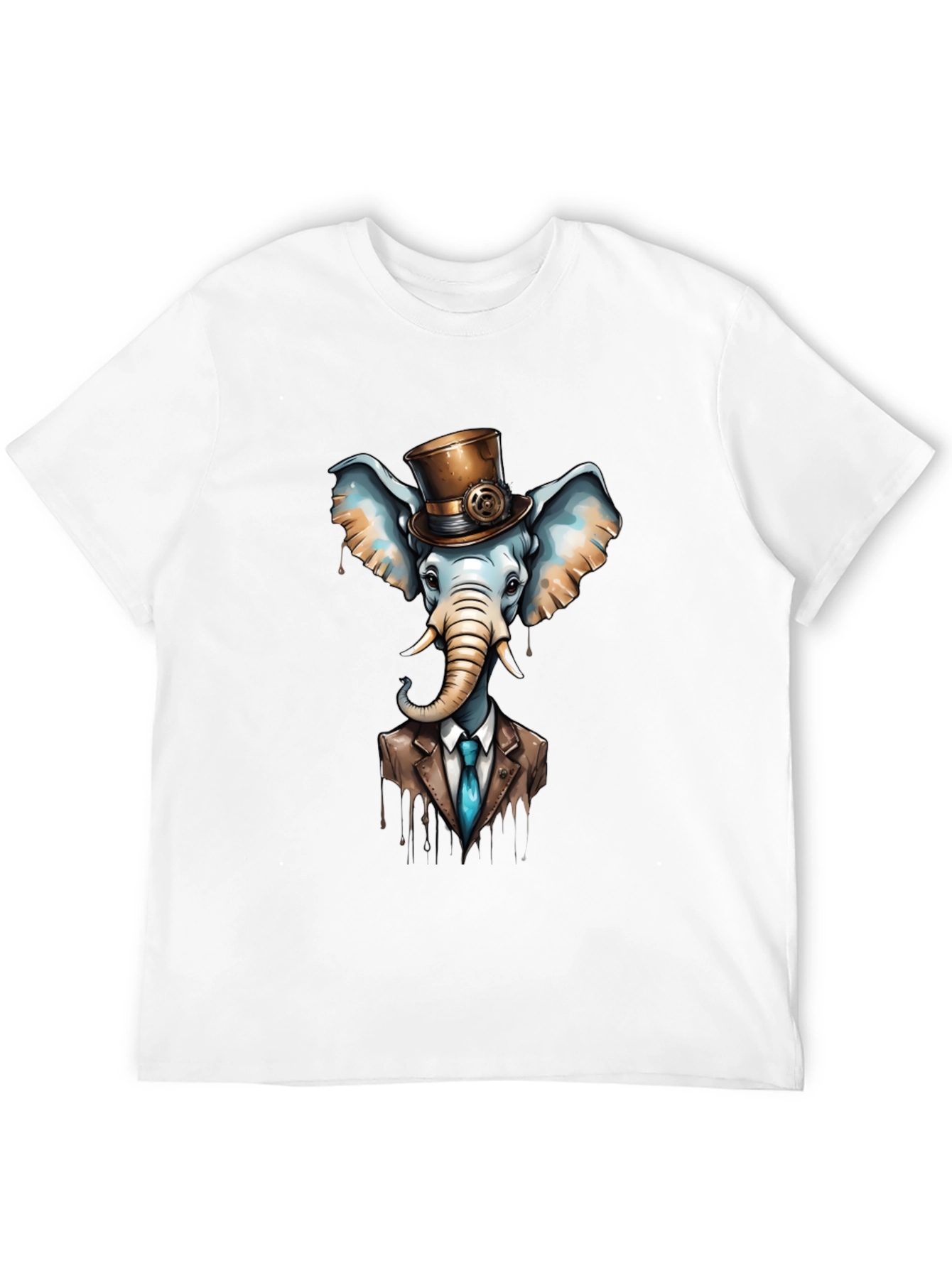 Black Steampunk Elephant T-Shirt - Classy Animal Tee view 12