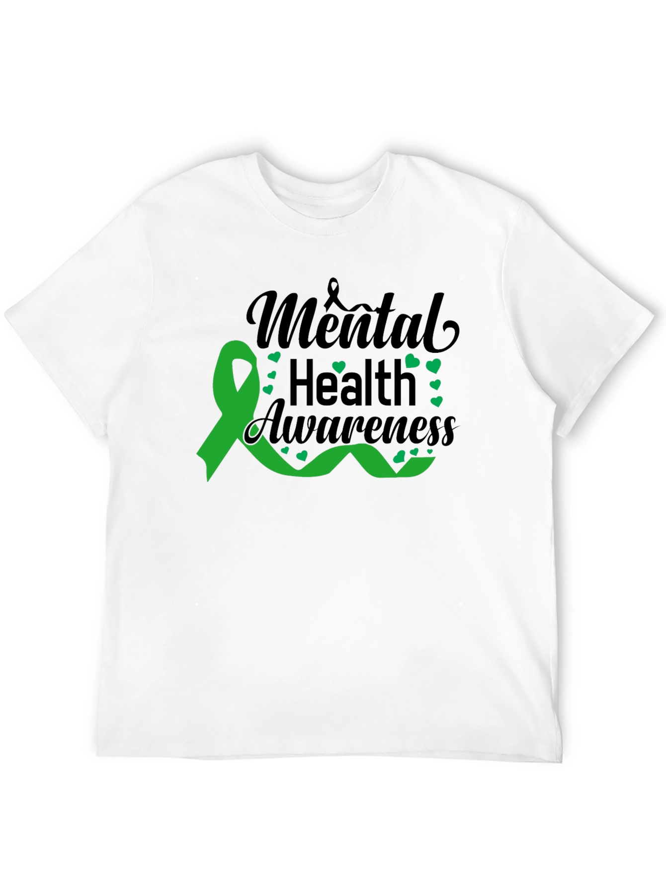 Black Mental Health Awareness Ribbon Graphic T-Shirt view 12