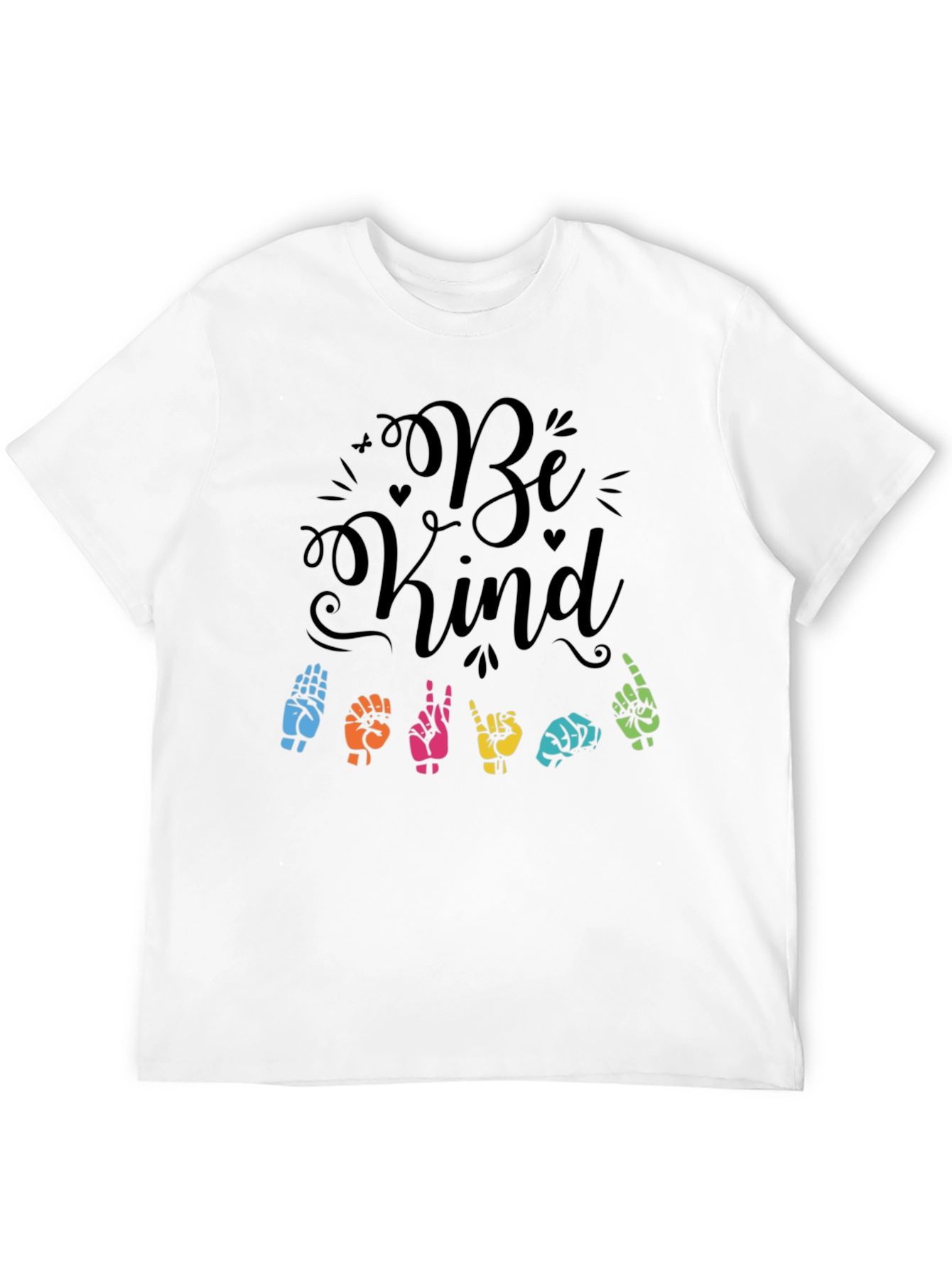 Black Be Kind Sign Language Graphic T-Shirt view 12