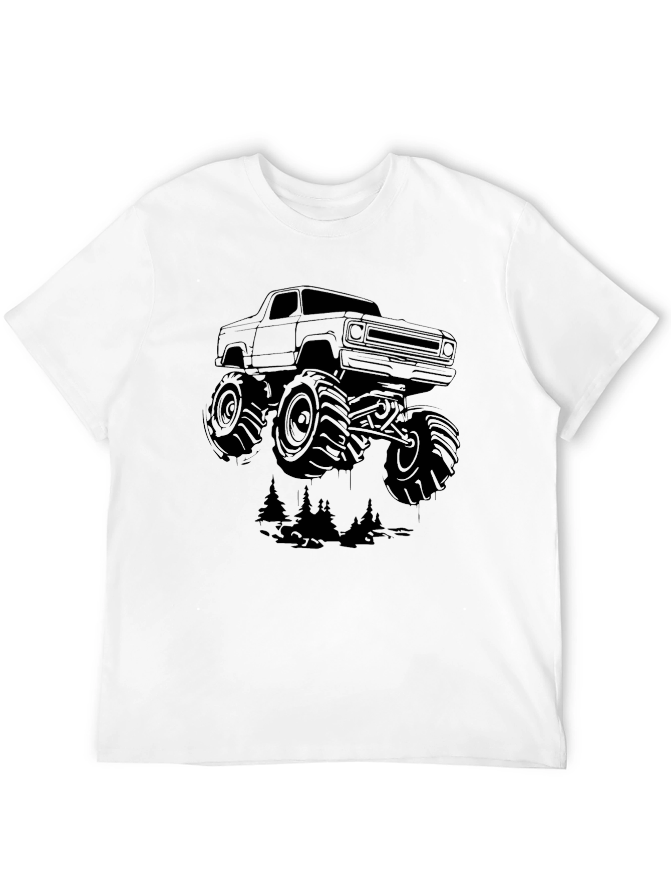 Black Monster Truck Graphic Tee - Black Cotton Blend view 12