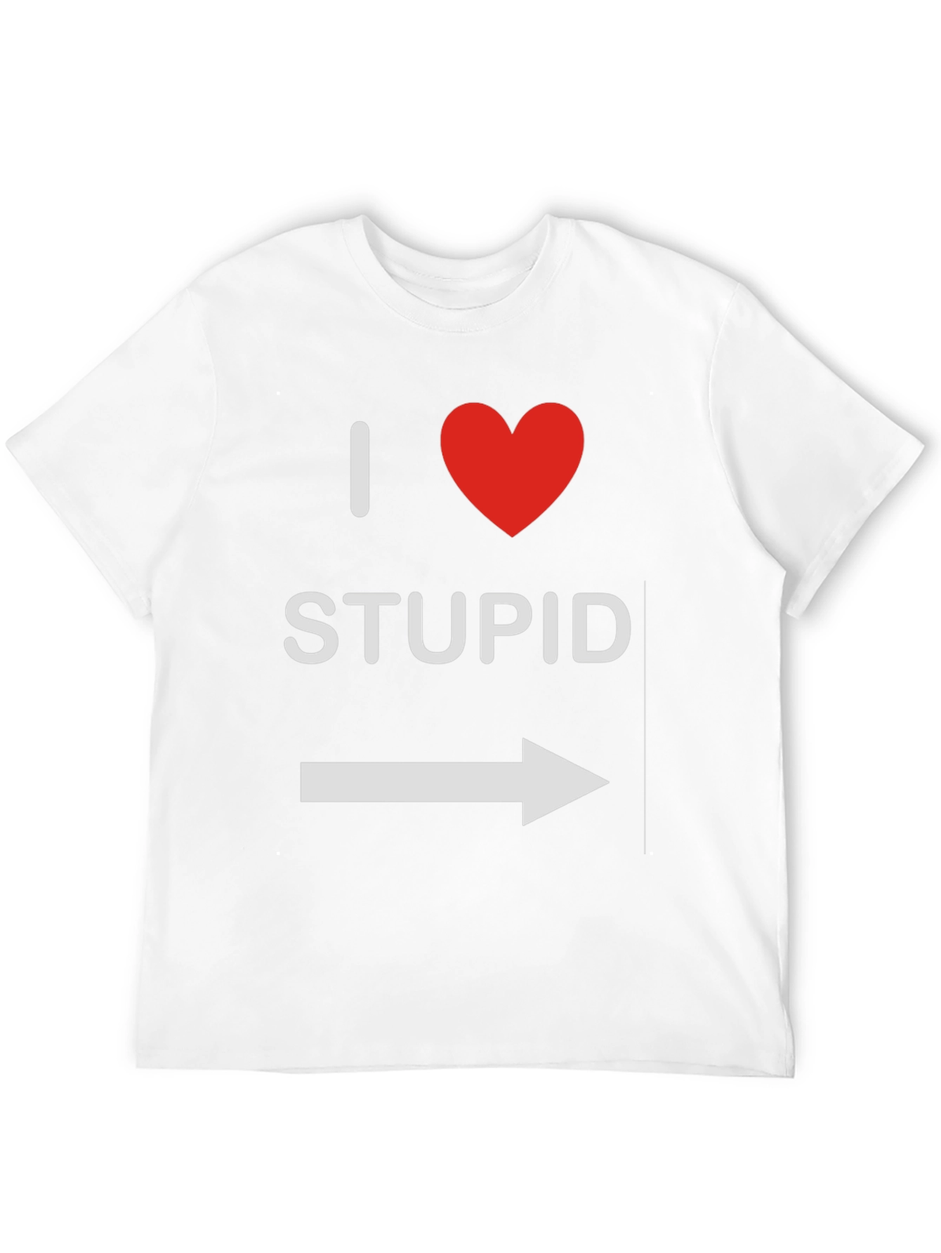 Black I Heart Stupid T-Shirt - Funny Graphic Tee view 12