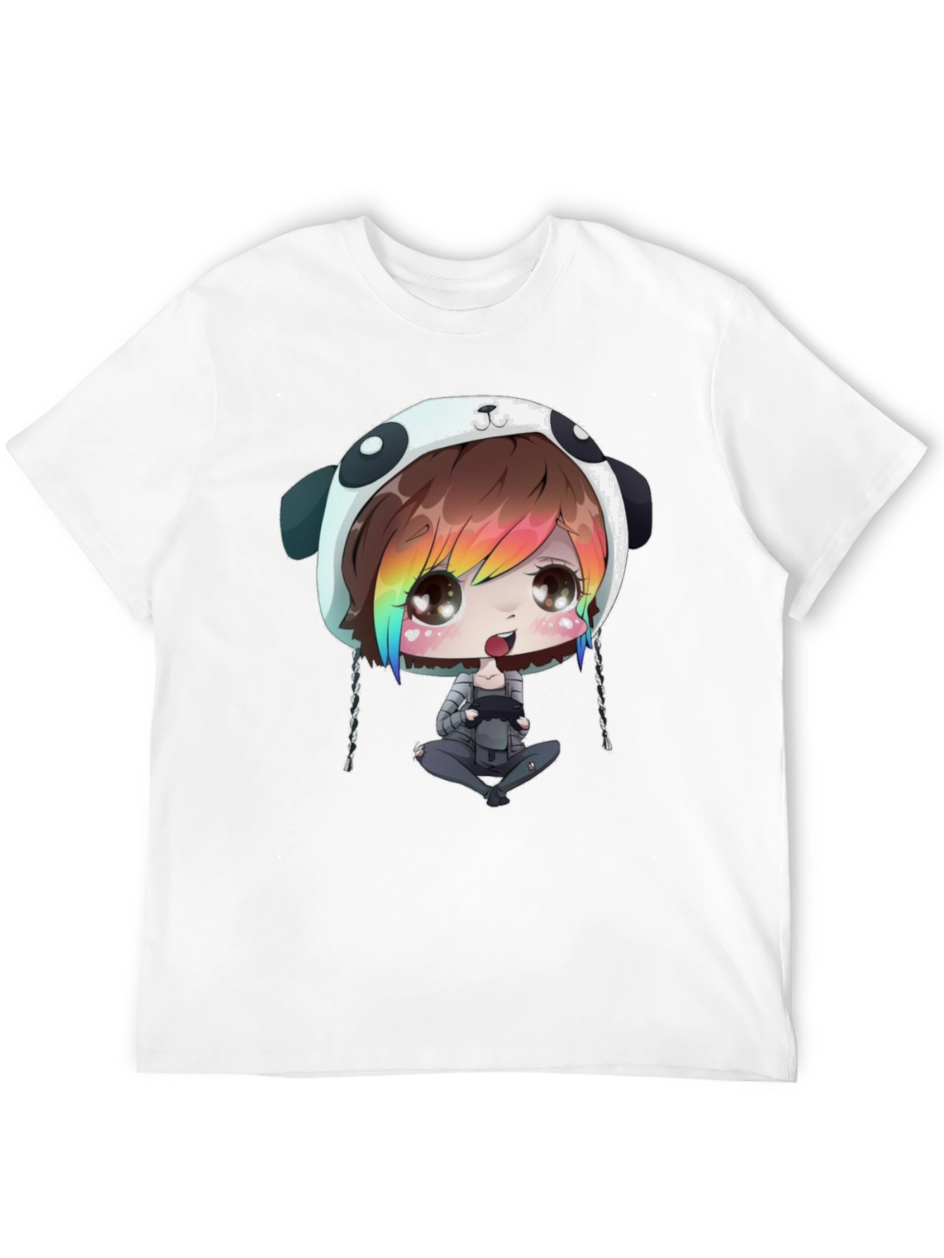 Black Anime Gamer Black T-Shirt view 12