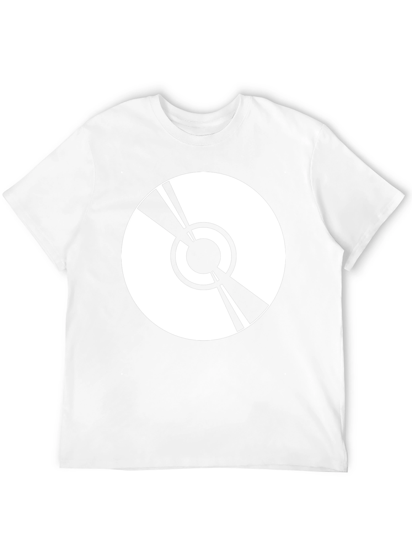 Black Minimalist Vinyl Record Graphic Black T-Shirt view 12