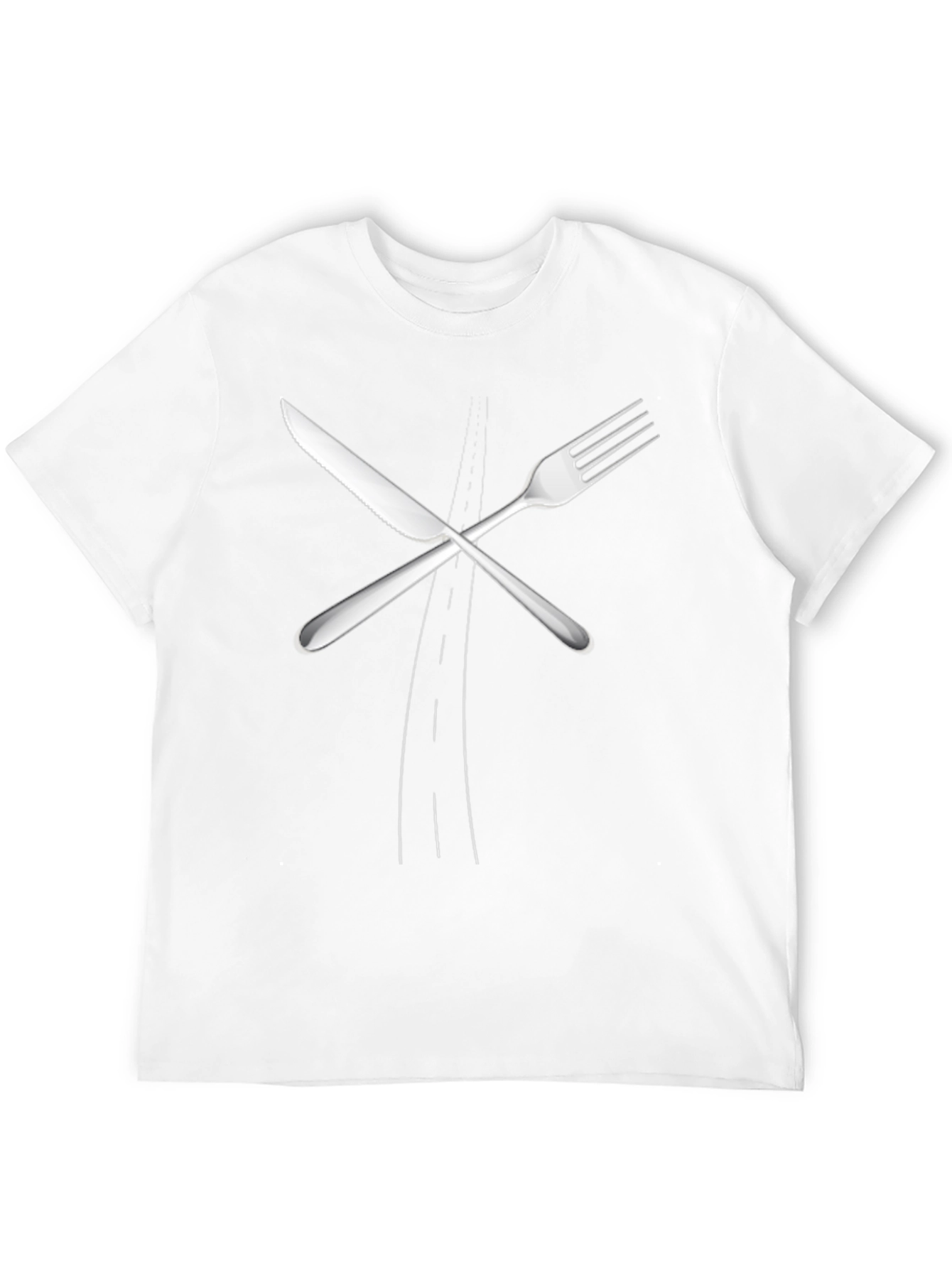 Black Fork & Knife T-Shirt - Unisex Black Crew Neck view 12