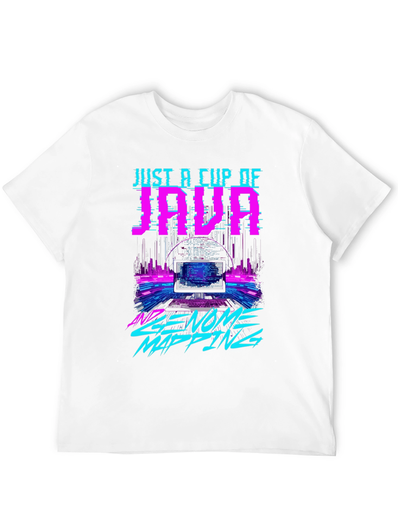 Black Just a Cup of JAVA and Genome Mapping Graphic T-Shirt view 12