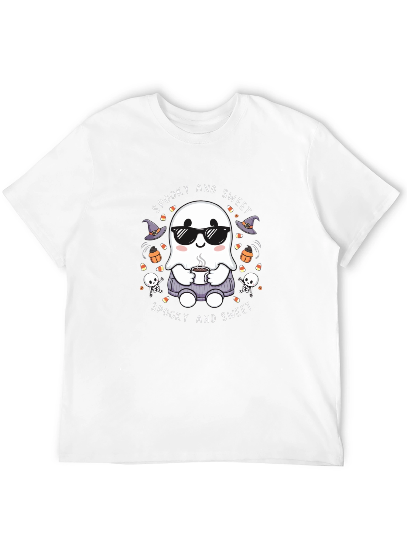 Black Spooky and Sweet Ghost Halloween T-Shirt view 12