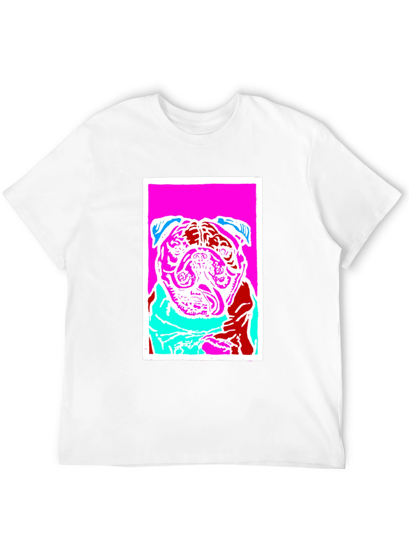 Black Pop Art Pug Graphic Tee - Black Cotton T-Shirt view 12