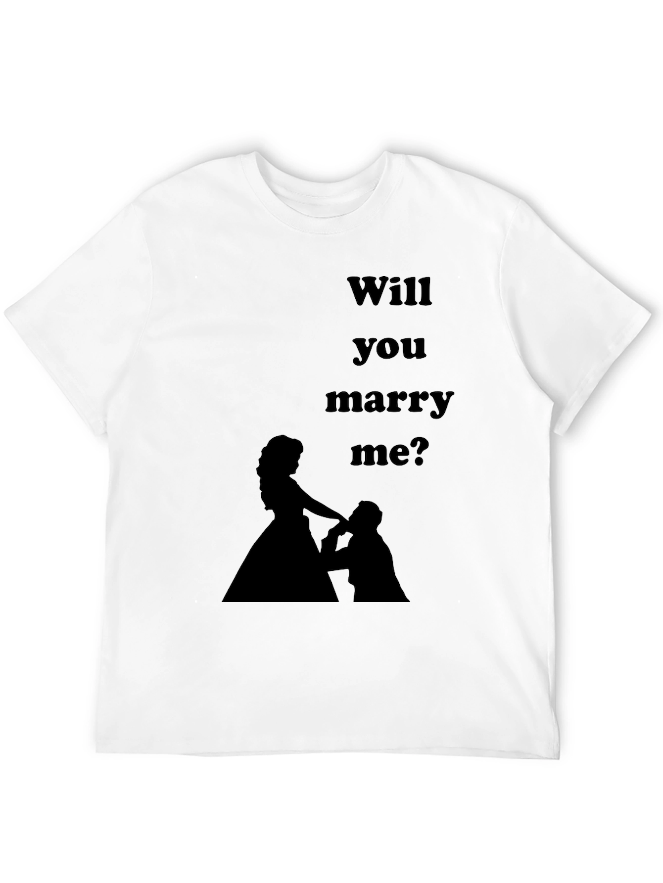 Black Will You Marry Me? Graphic Tee view 12