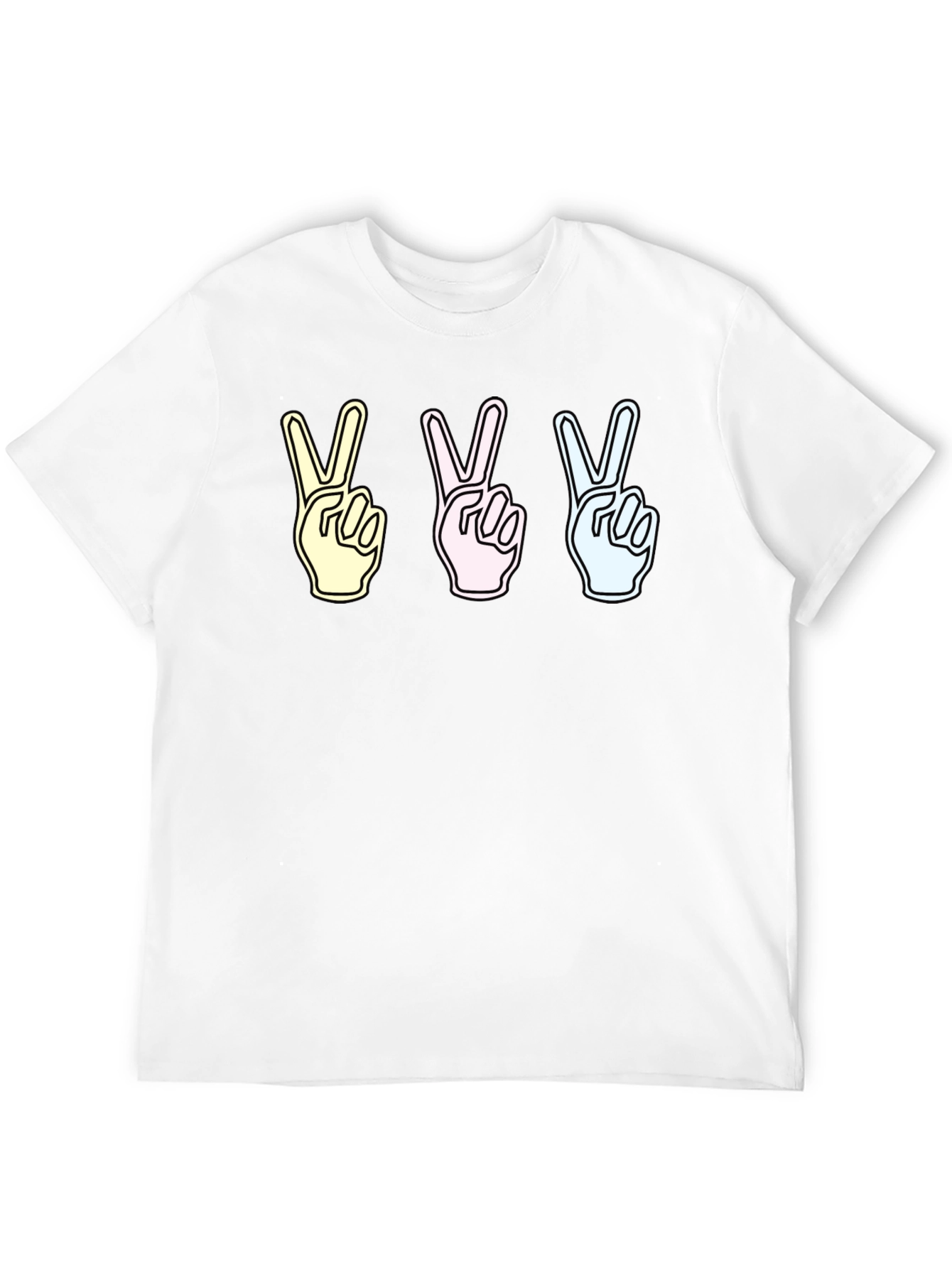 Black Peace Sign T-Shirt - Pastel Gesture Tee view 12