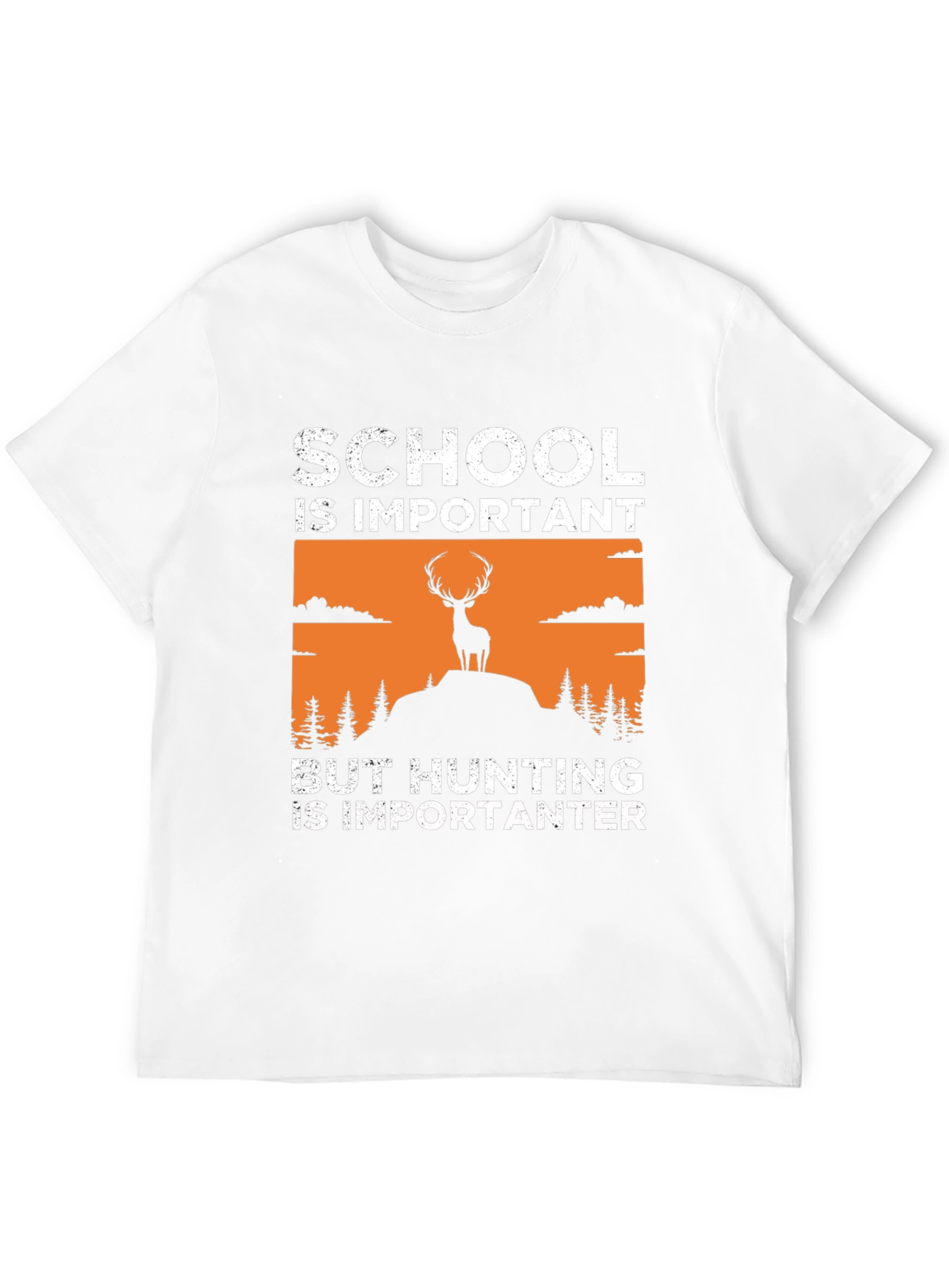 Black School Important Hunting More Importanter T-Shirt view 12