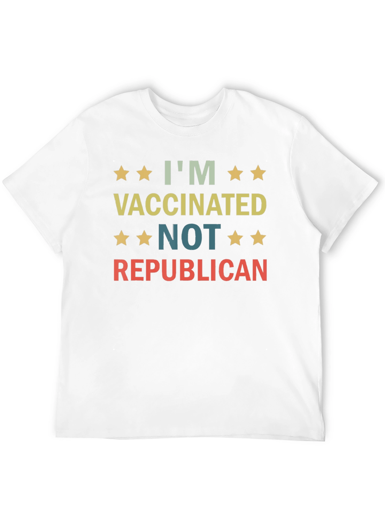 Black I'm Vaccinated, Not Republican T-Shirt view 12