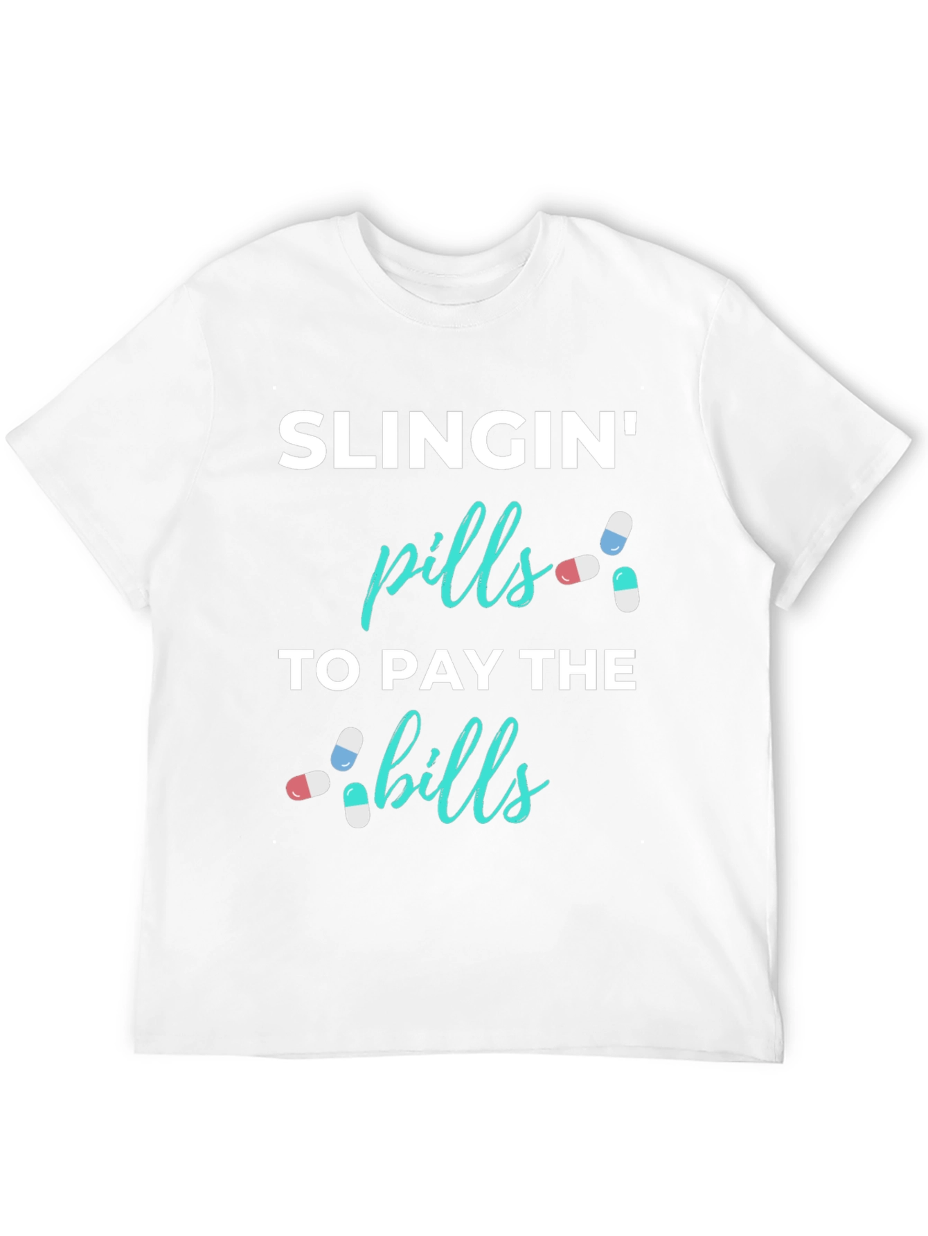 Black Slingin' Pills Funny Graphic T-Shirt view 12