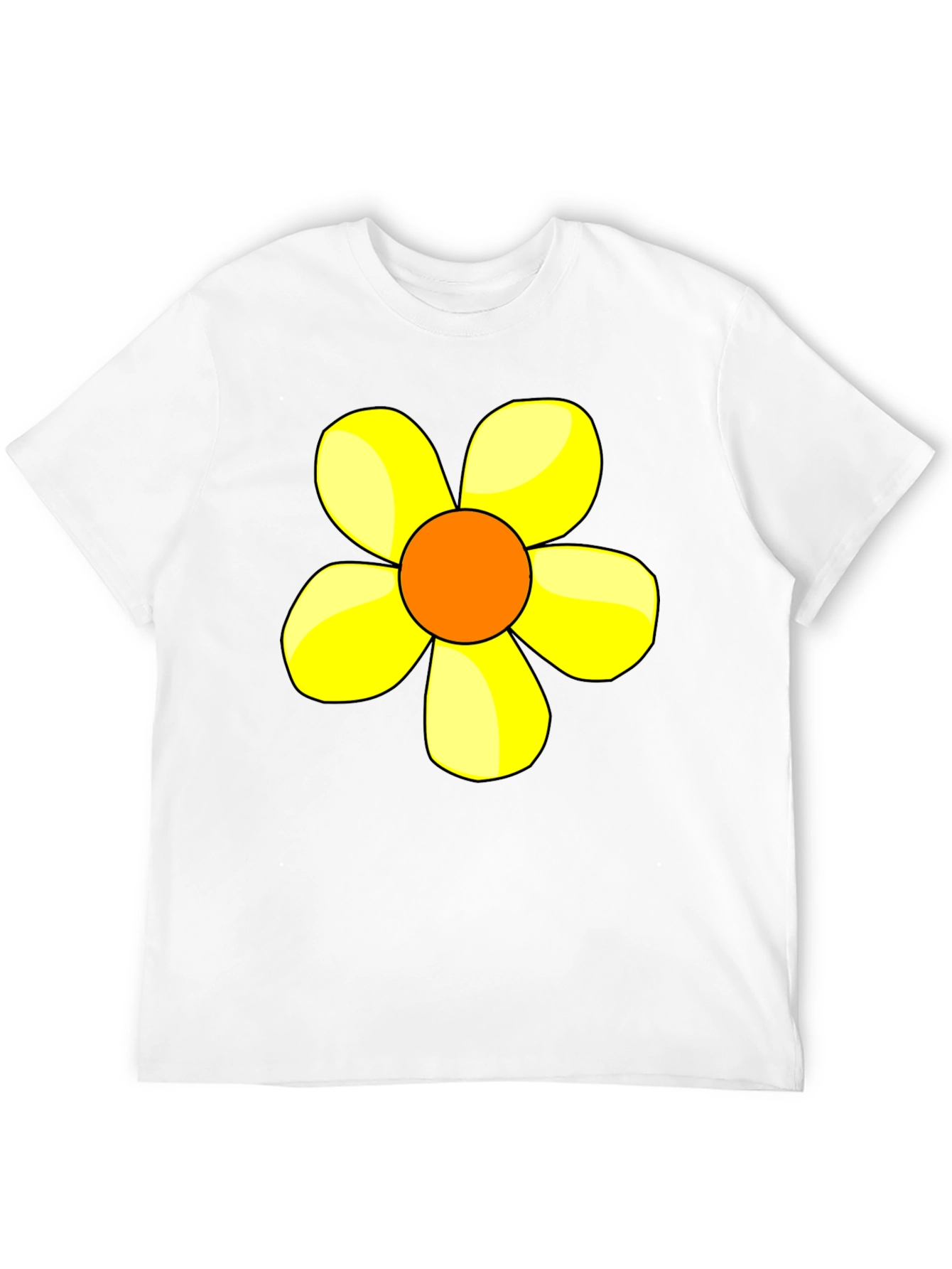 Black Black T-Shirt with Yellow Flower Graphic view 12