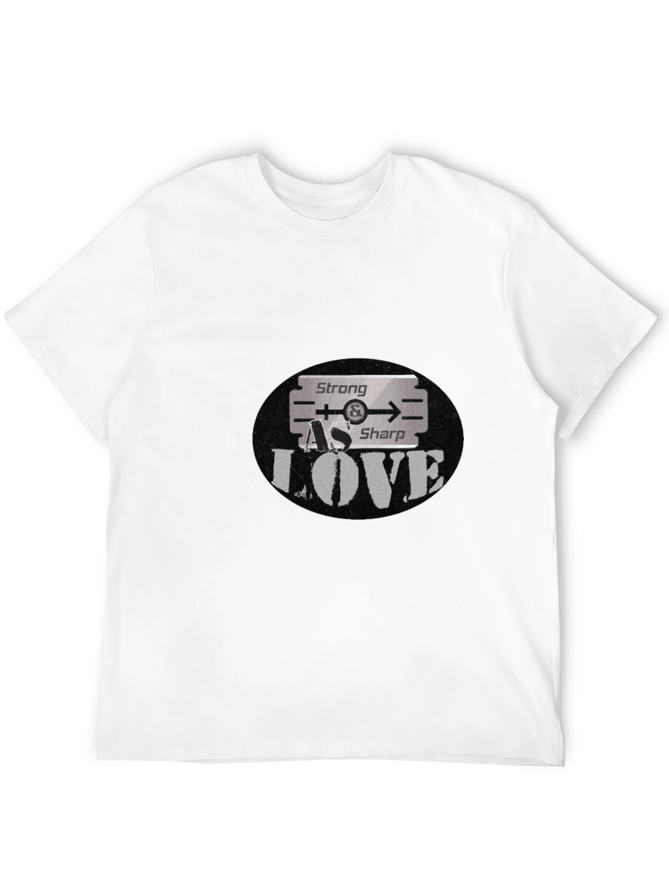 Black Strong As Sharp Love Graphic T-Shirt view 12