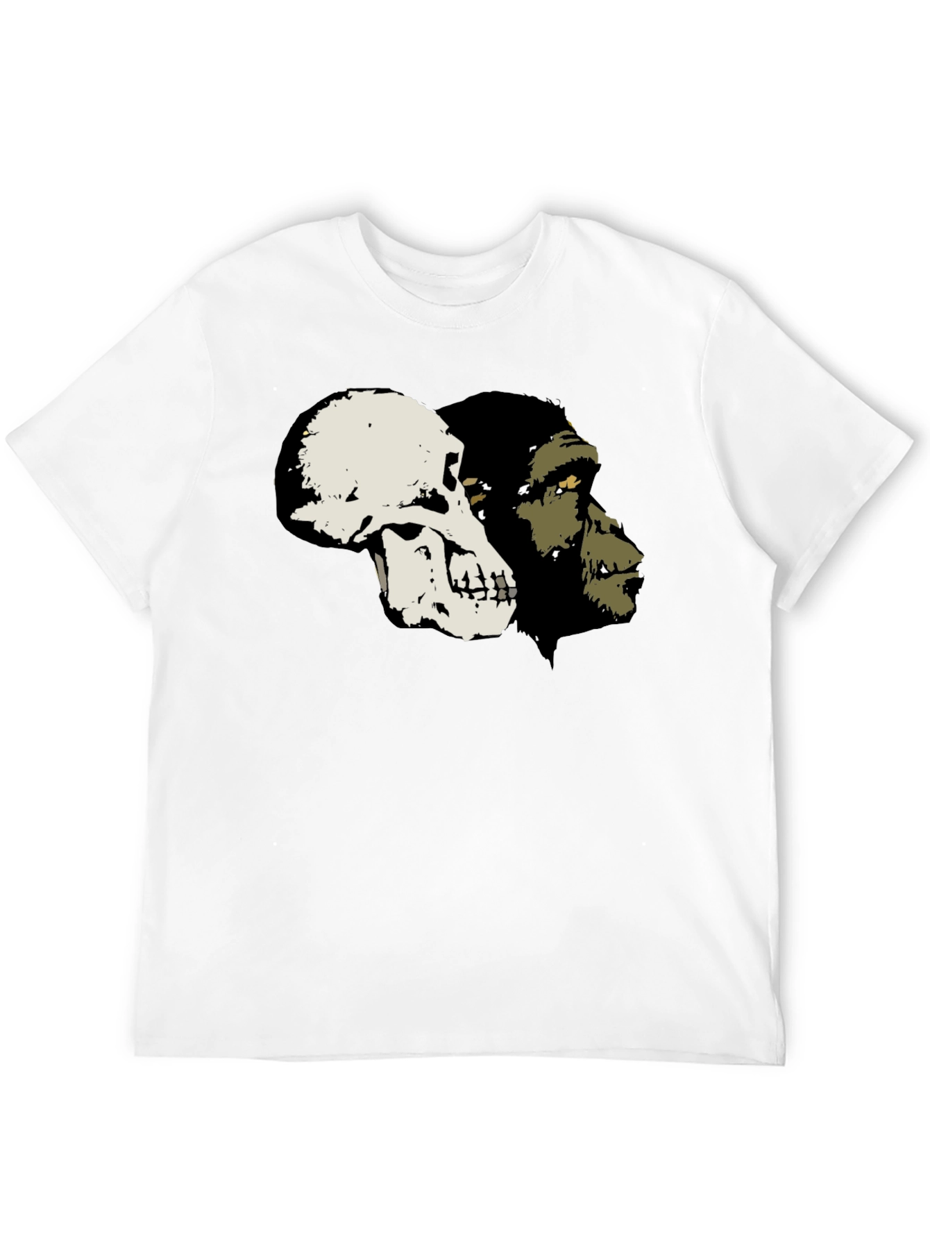 Black Primate Evolution Graphic Tee - Skull & Ape view 12
