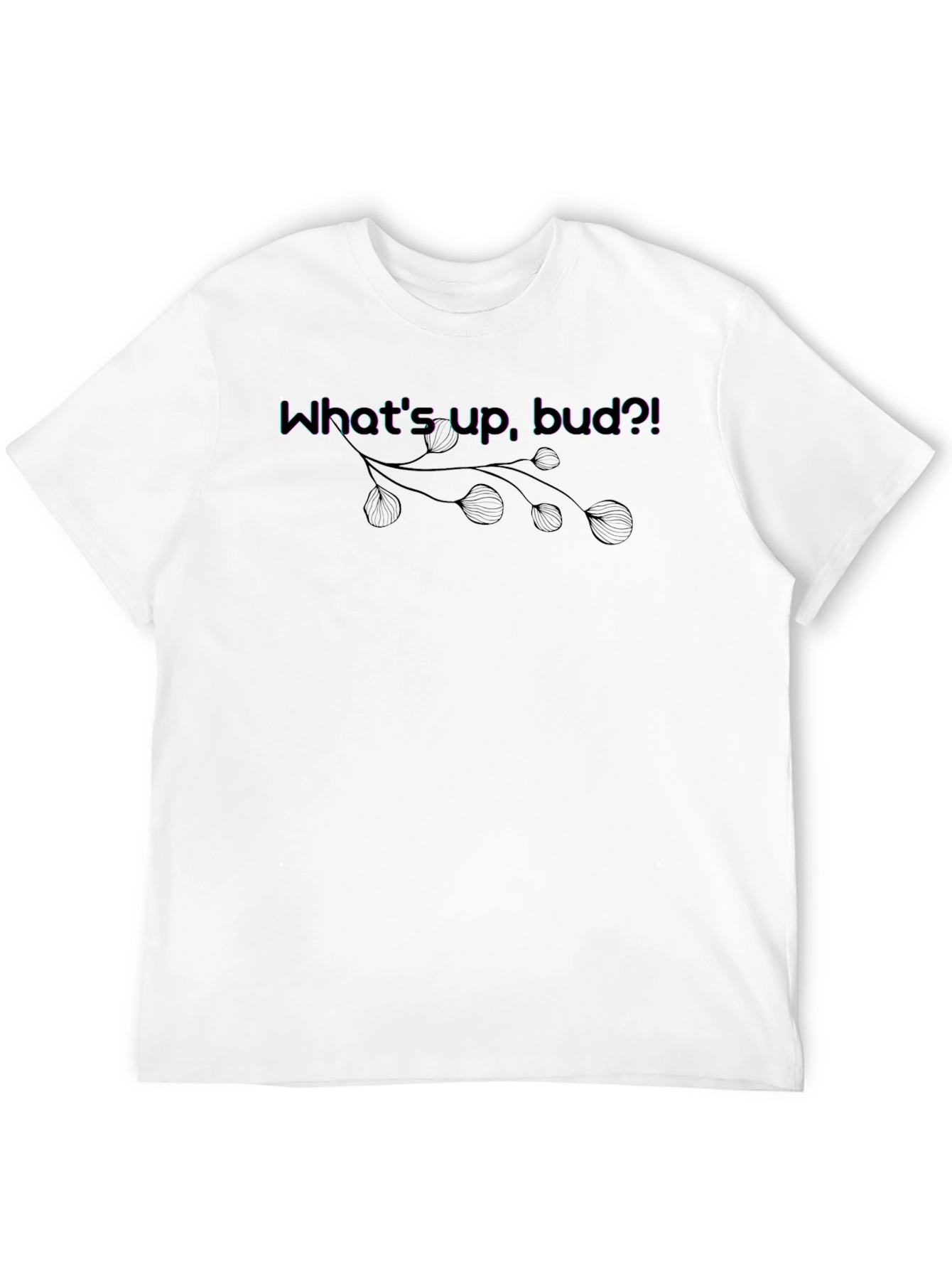 Black What's Up, Bud?! Graphic Tee - Casual Black T-Shirt view 12