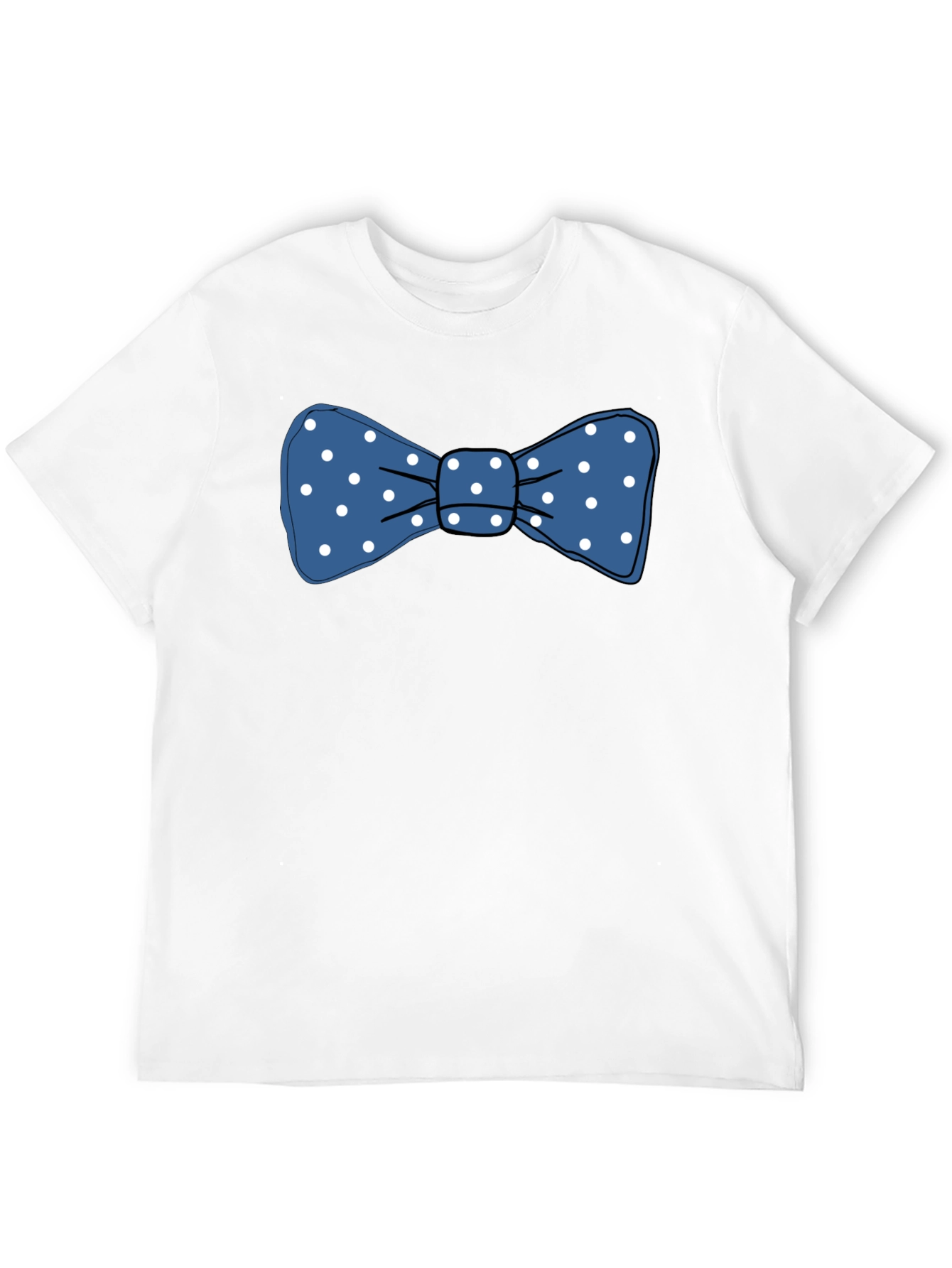 Black Blue Polka Dot Bowtie Graphic Tee view 12